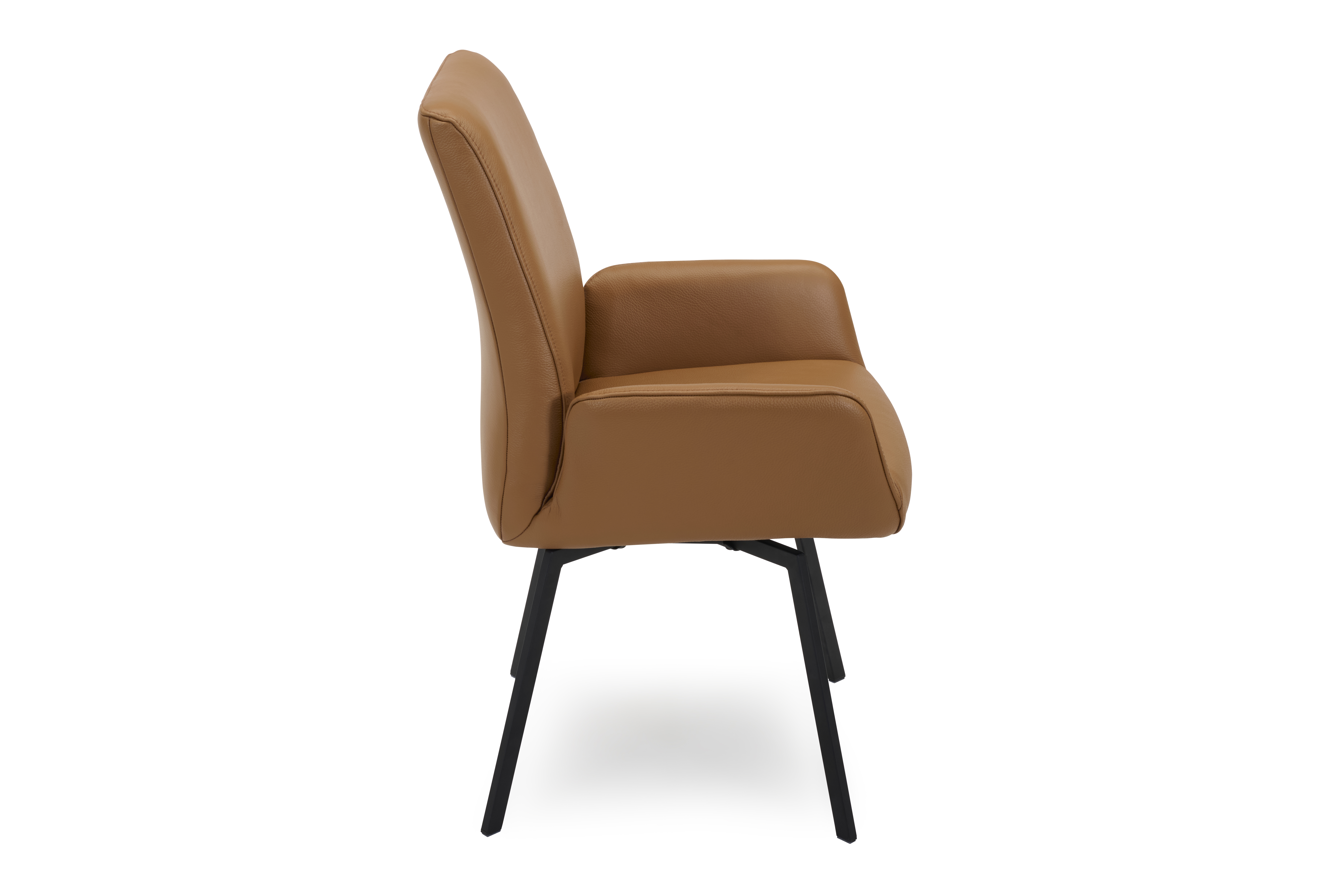 Esszimmerstuhl, Leder Cognac, 2er-Set - LS26 Praia