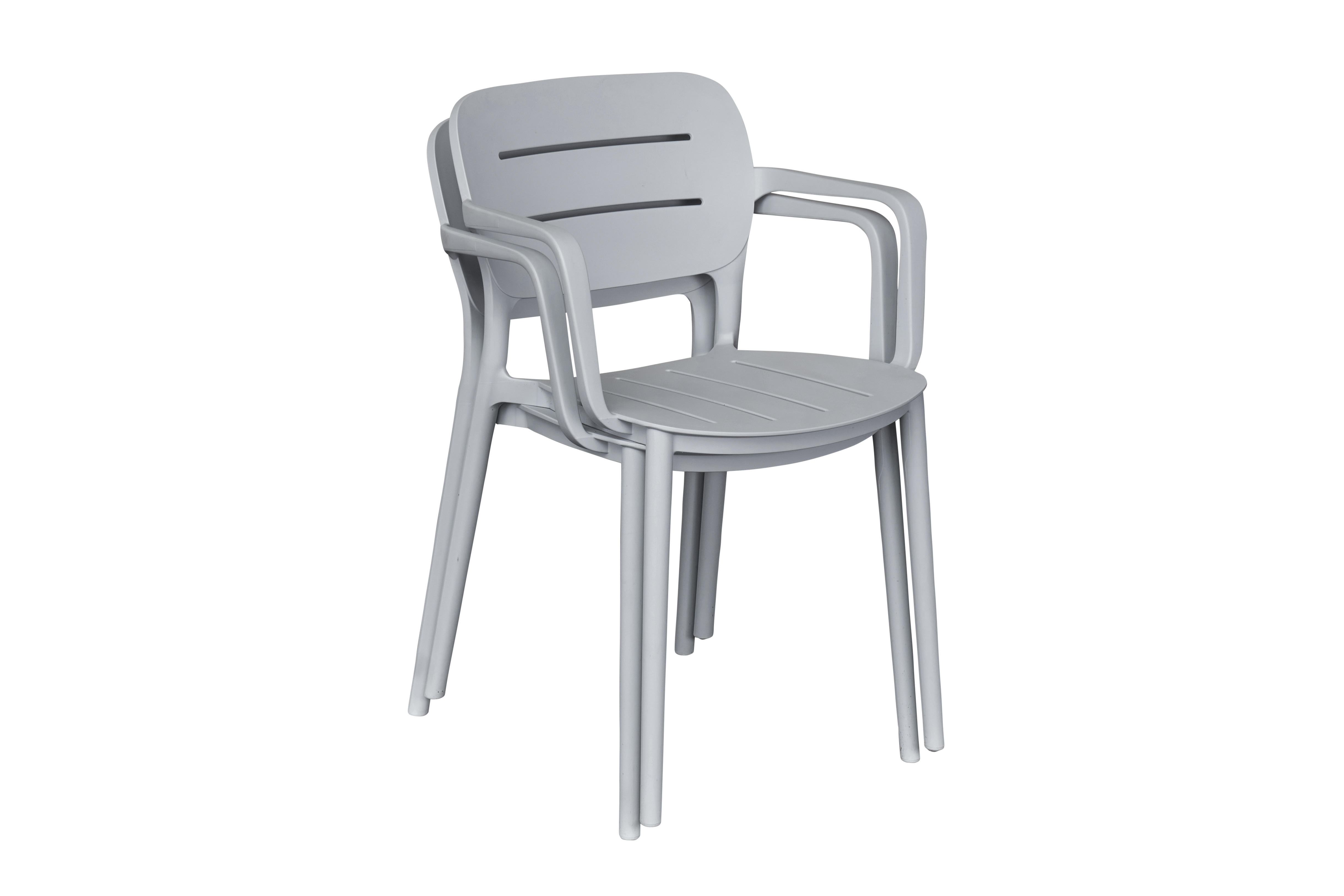 Stuhl stapelbar, Outdoor, grau - Veti