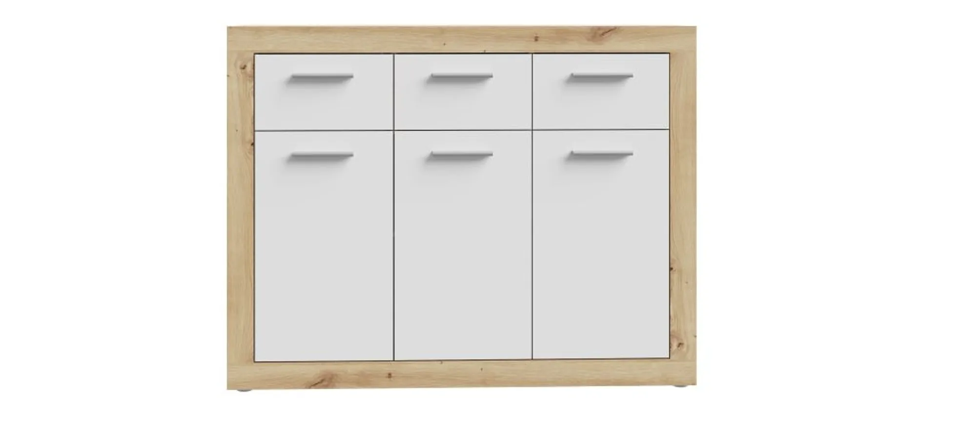 Kommode FIBI- Eiche Dekor, Weiß