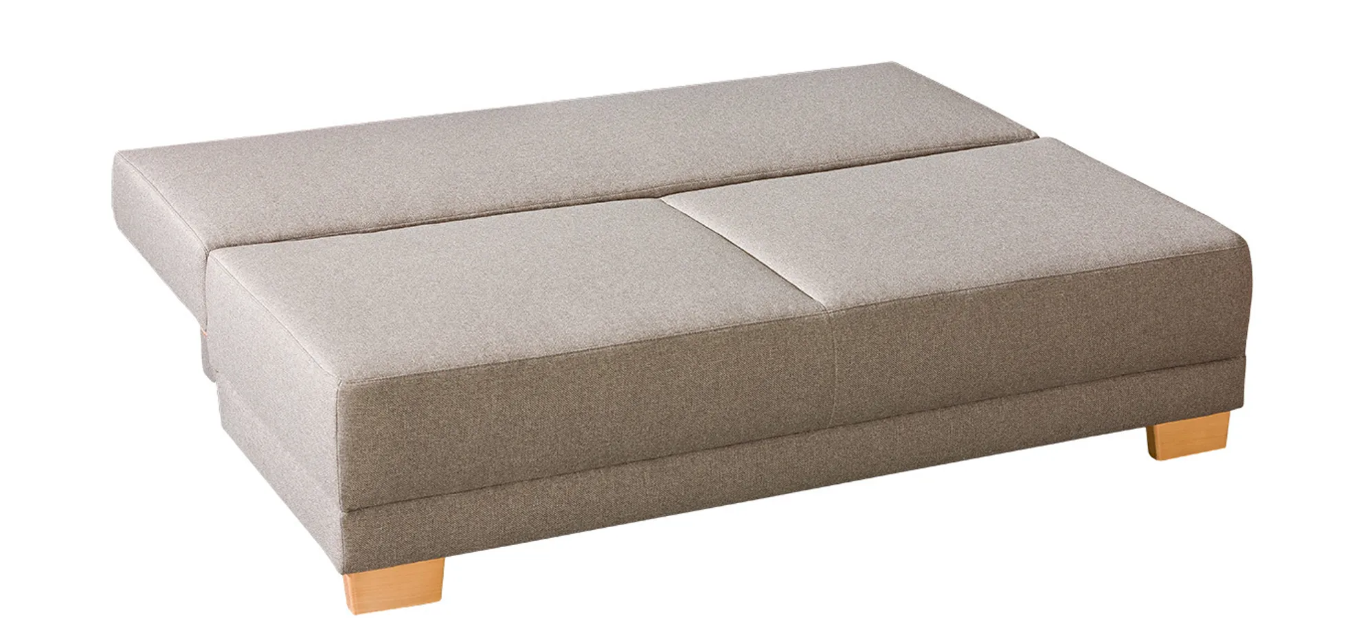 Querschläfer - Schlaffunktion mit Bettkasten, Stoff, Taupe