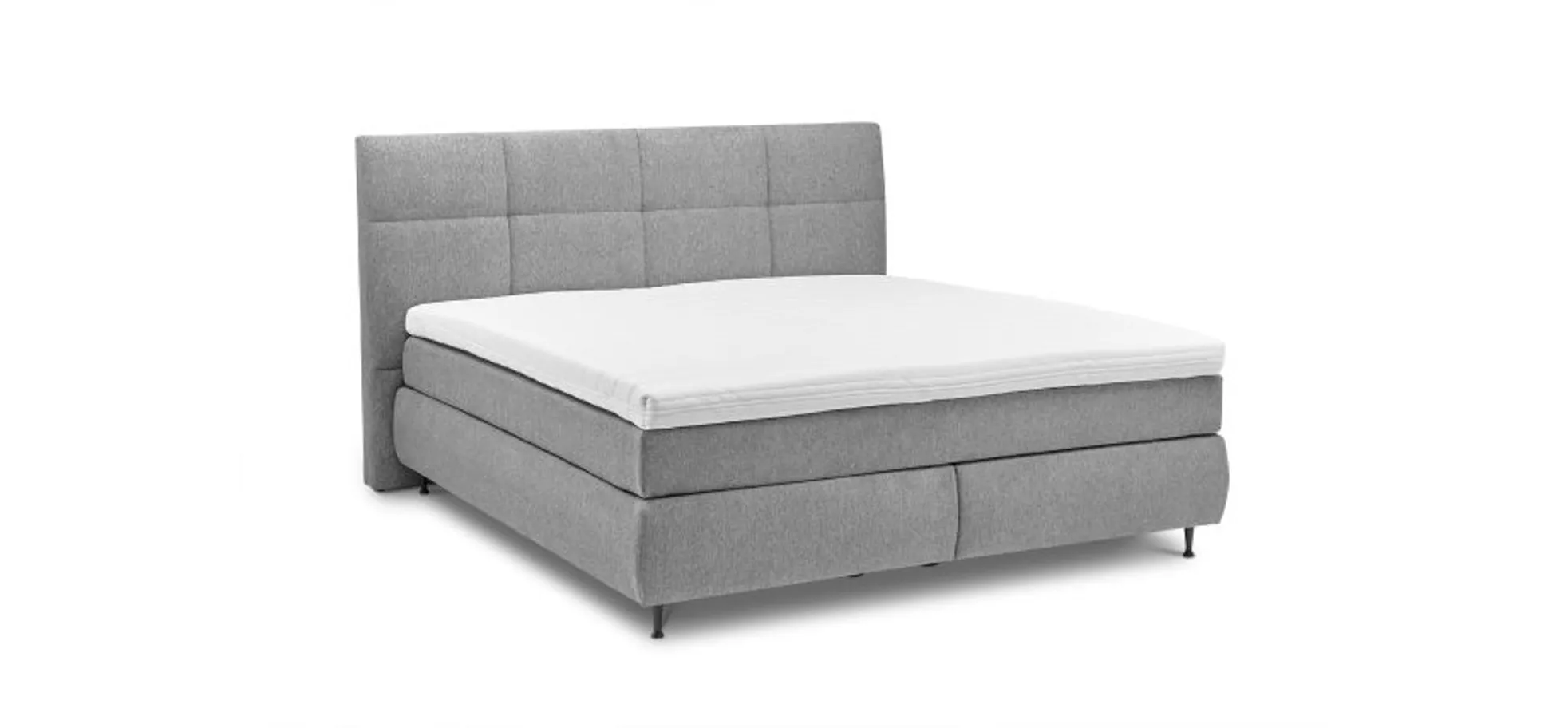  Boxspringbett ALICA- Liegefläche ca. 180x200 cm, Stoff, Grau	