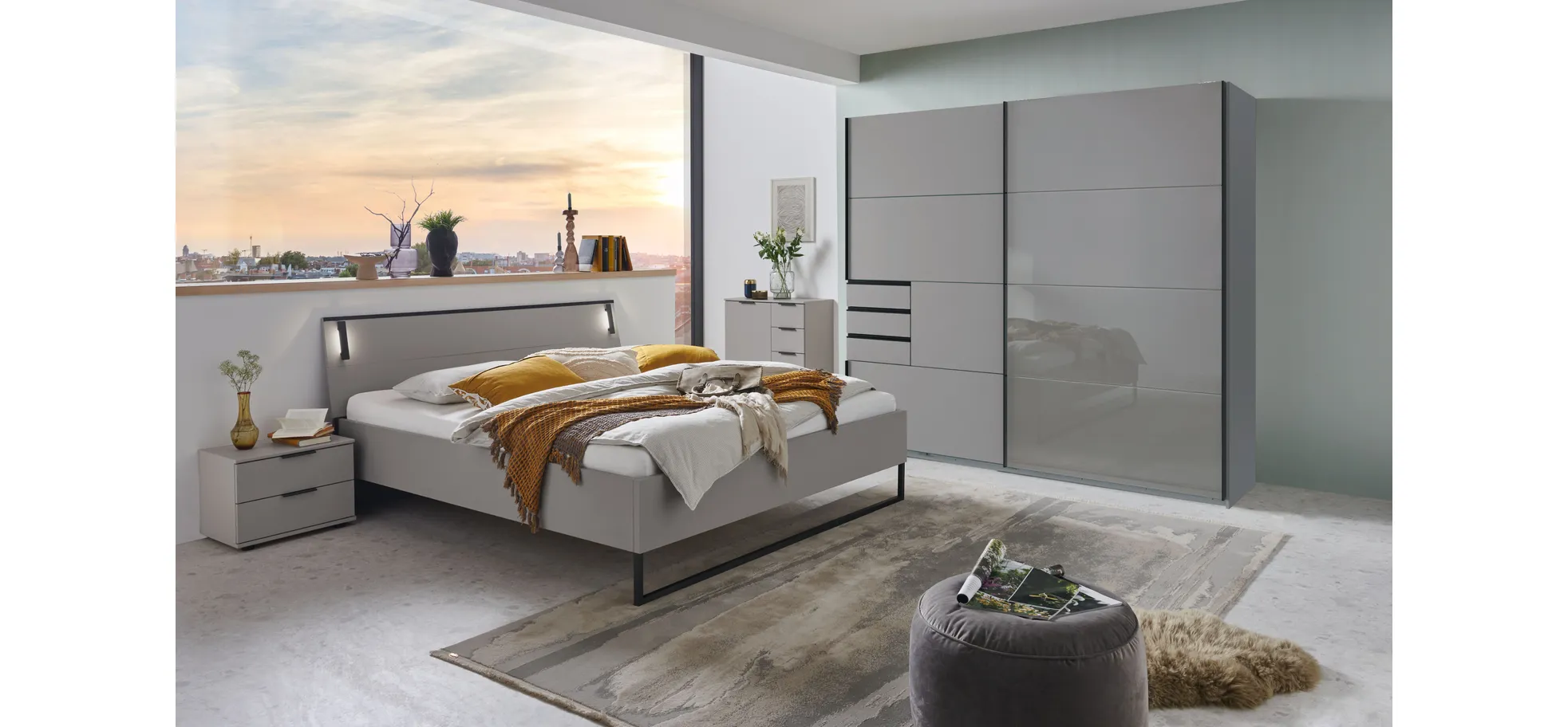 Schwebetürenschrank, saharagrau - MyStyle 3071