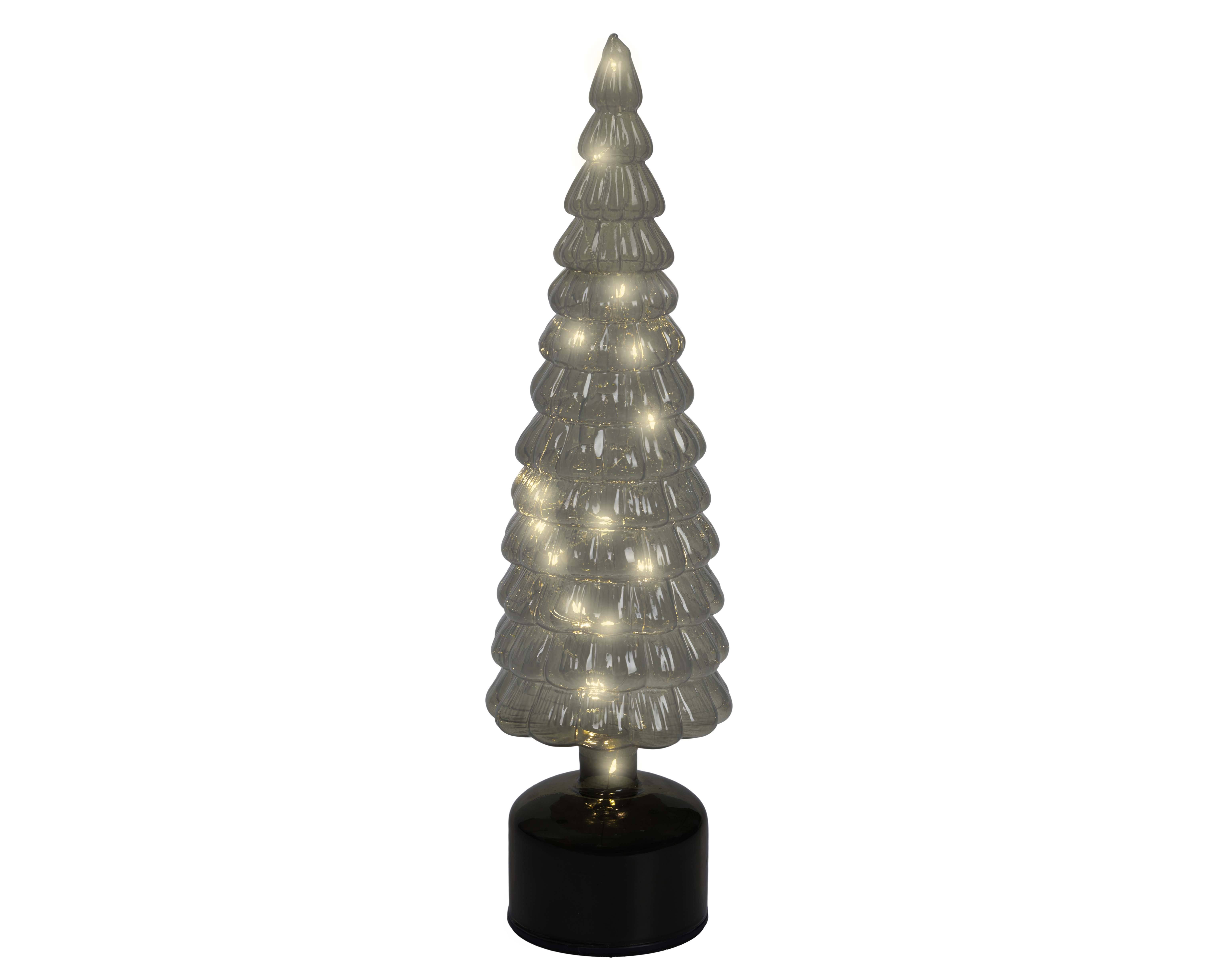 LED Baum, rotierend - grün/warmes weiss, Glas, Ø11-H39cm-20L