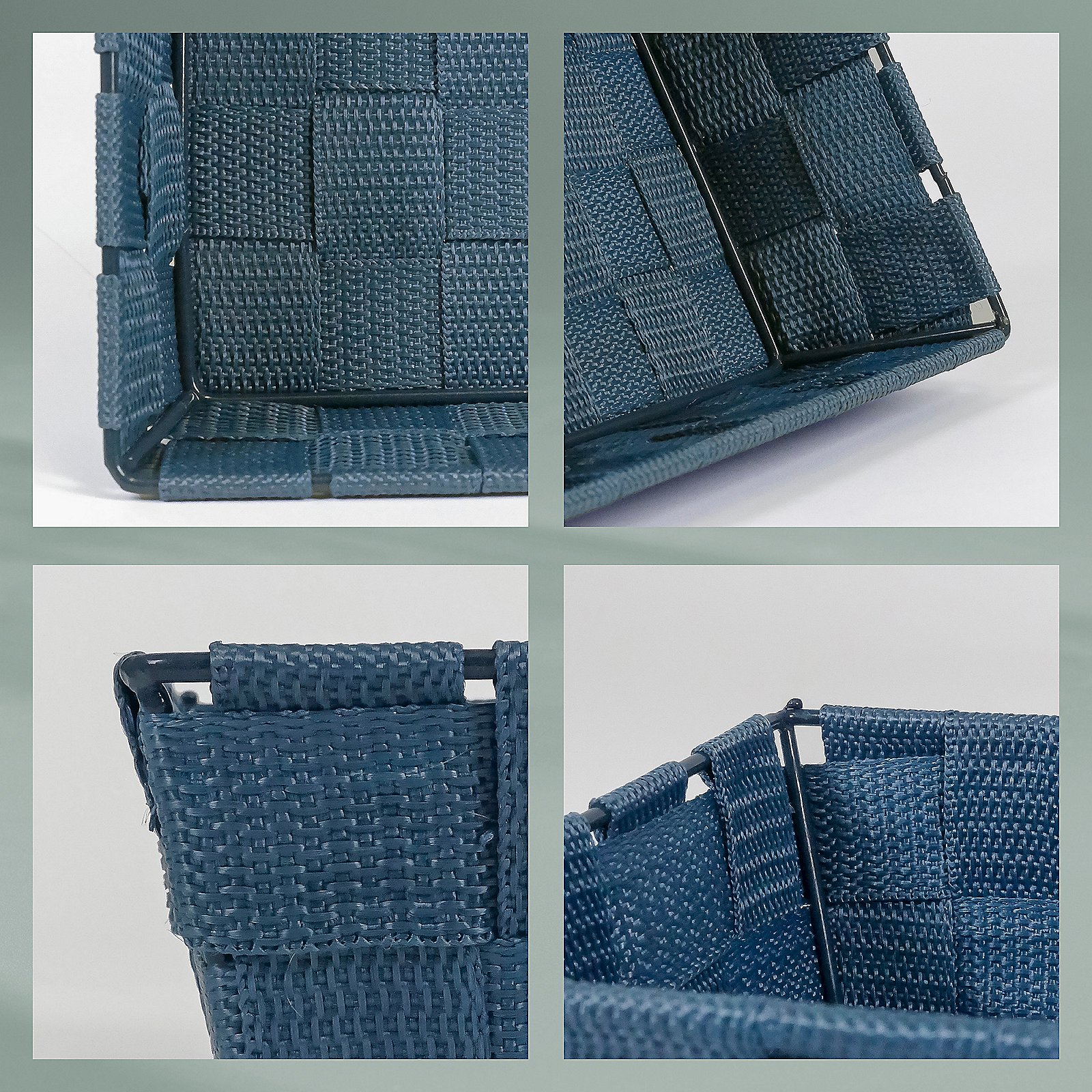 Korb Alvaro 20,5x8,5x29,5 cm - PP-Faserband rauchblau