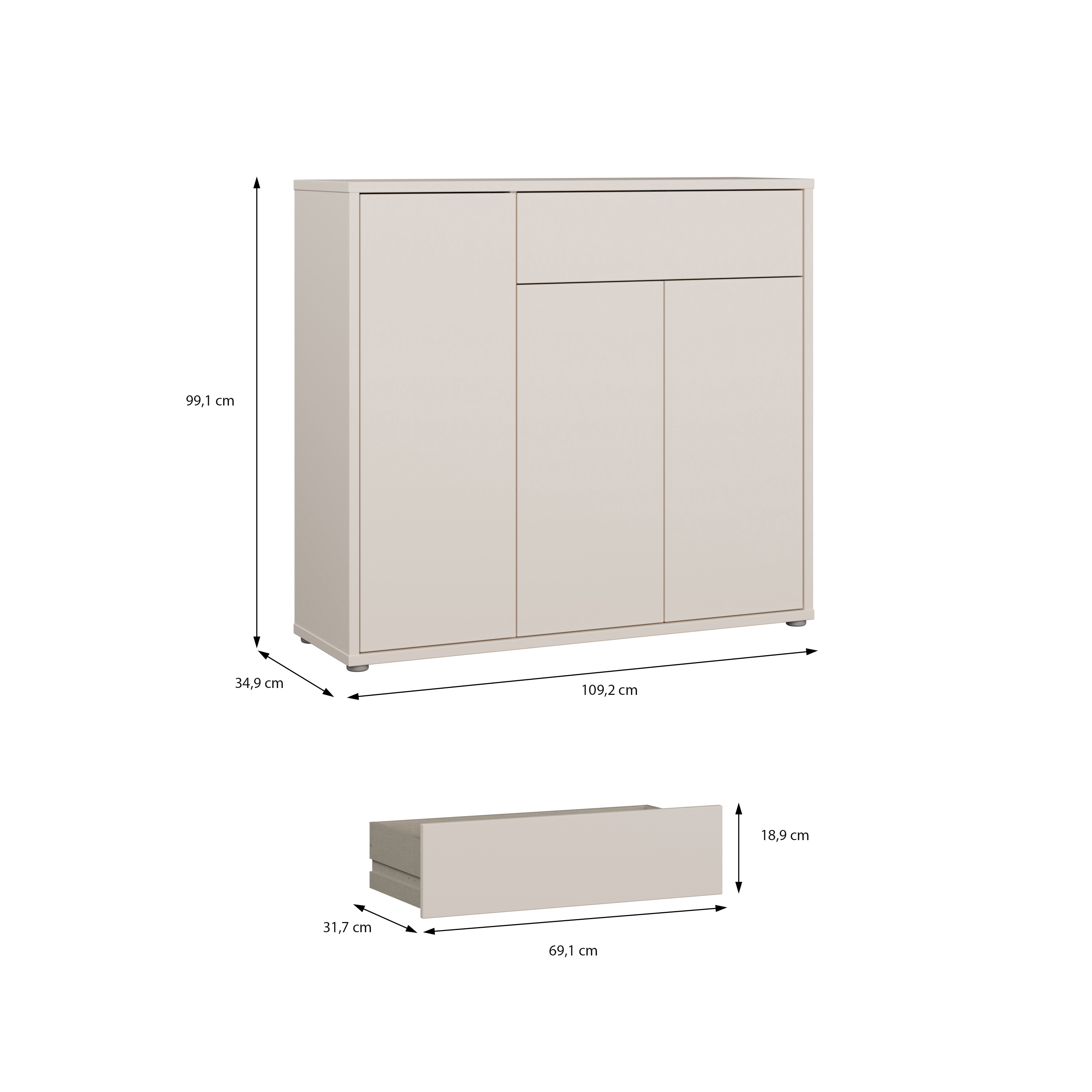 Schuhschrank, Dekor sand - Faid