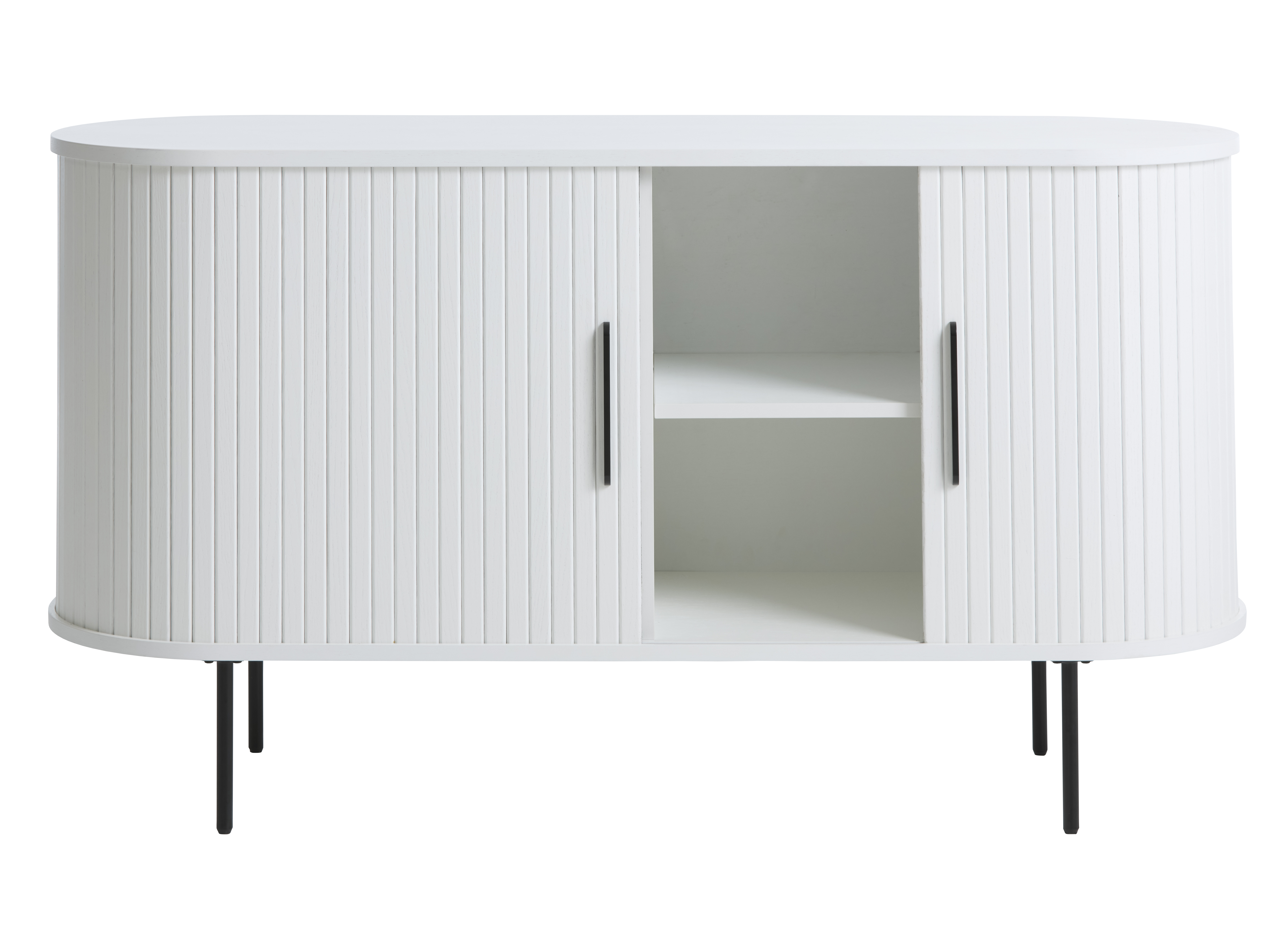 Sideboard, Weiß, 2 Lamellenschiebetüren - Uriel