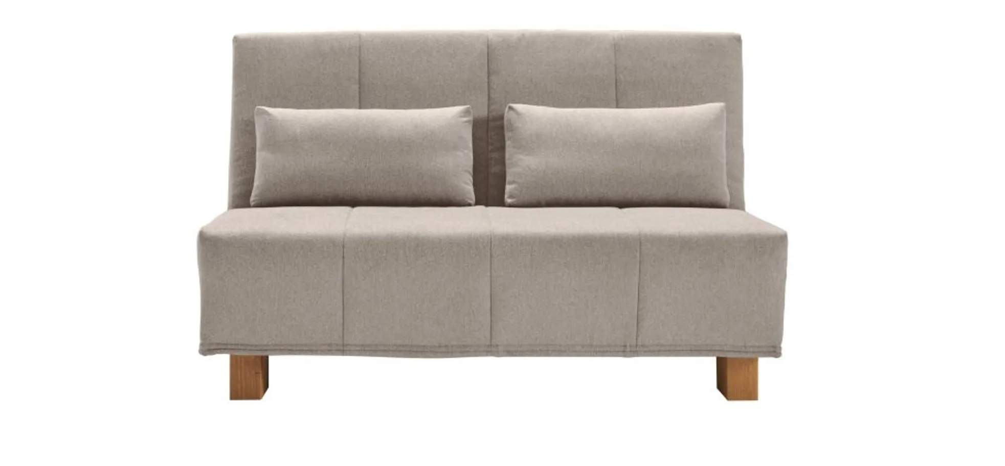 Schlafsofa EASY DELUXE - 2-Sitzer, 120 cm inkl. Schlaffunktion, Stoff Graubeige