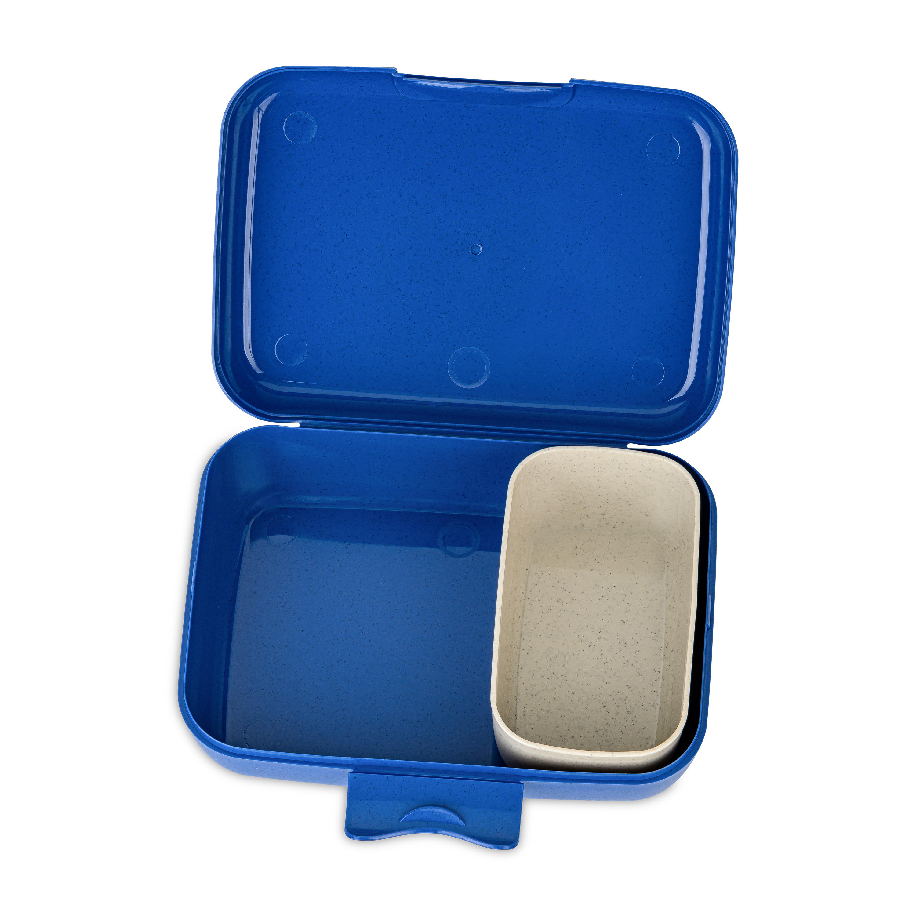 Lunchbox mit Trennschale, organic blue space - mit Clipverschluss, 100% CO2-neutral