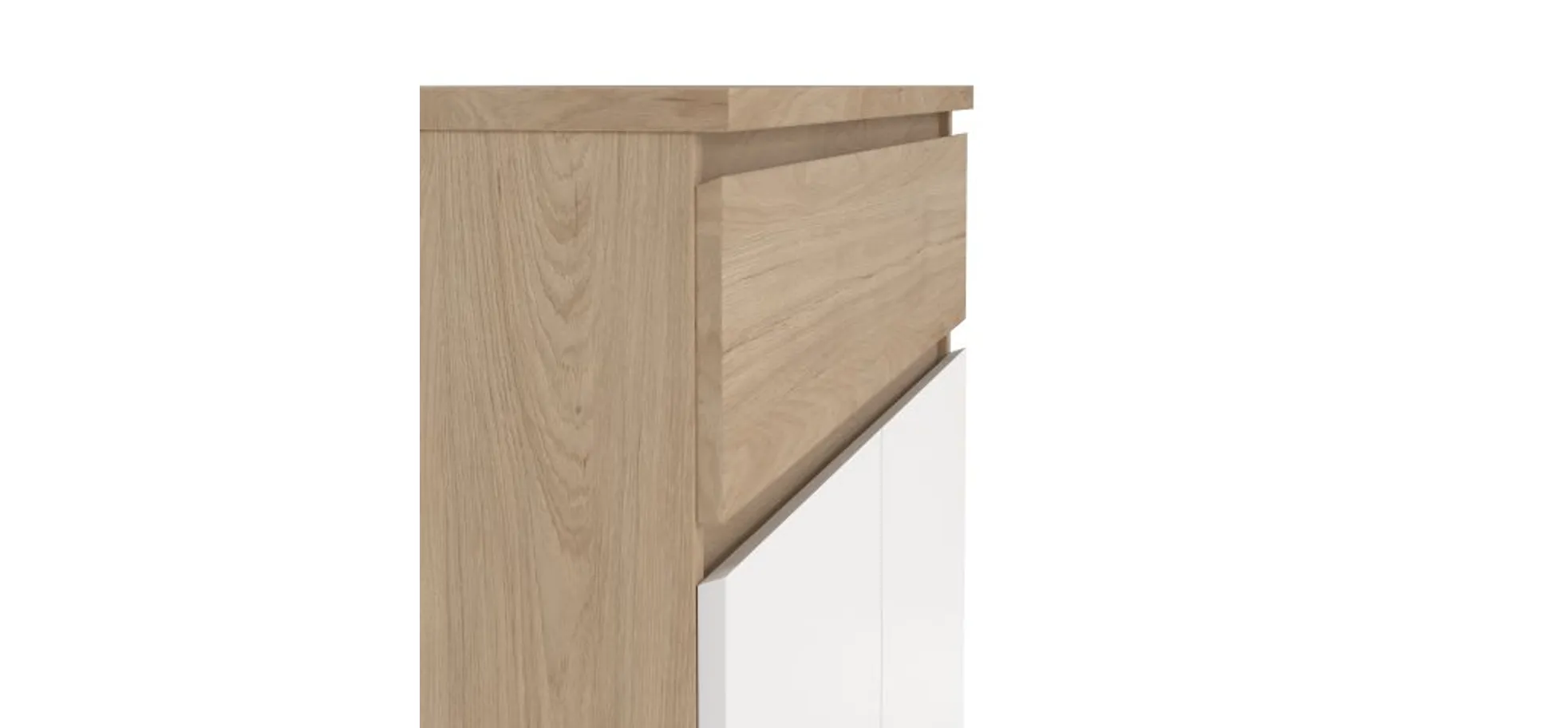Schuhschrank - B ca. 81 cm, Jackson Hickory Nachbildung, Weiß