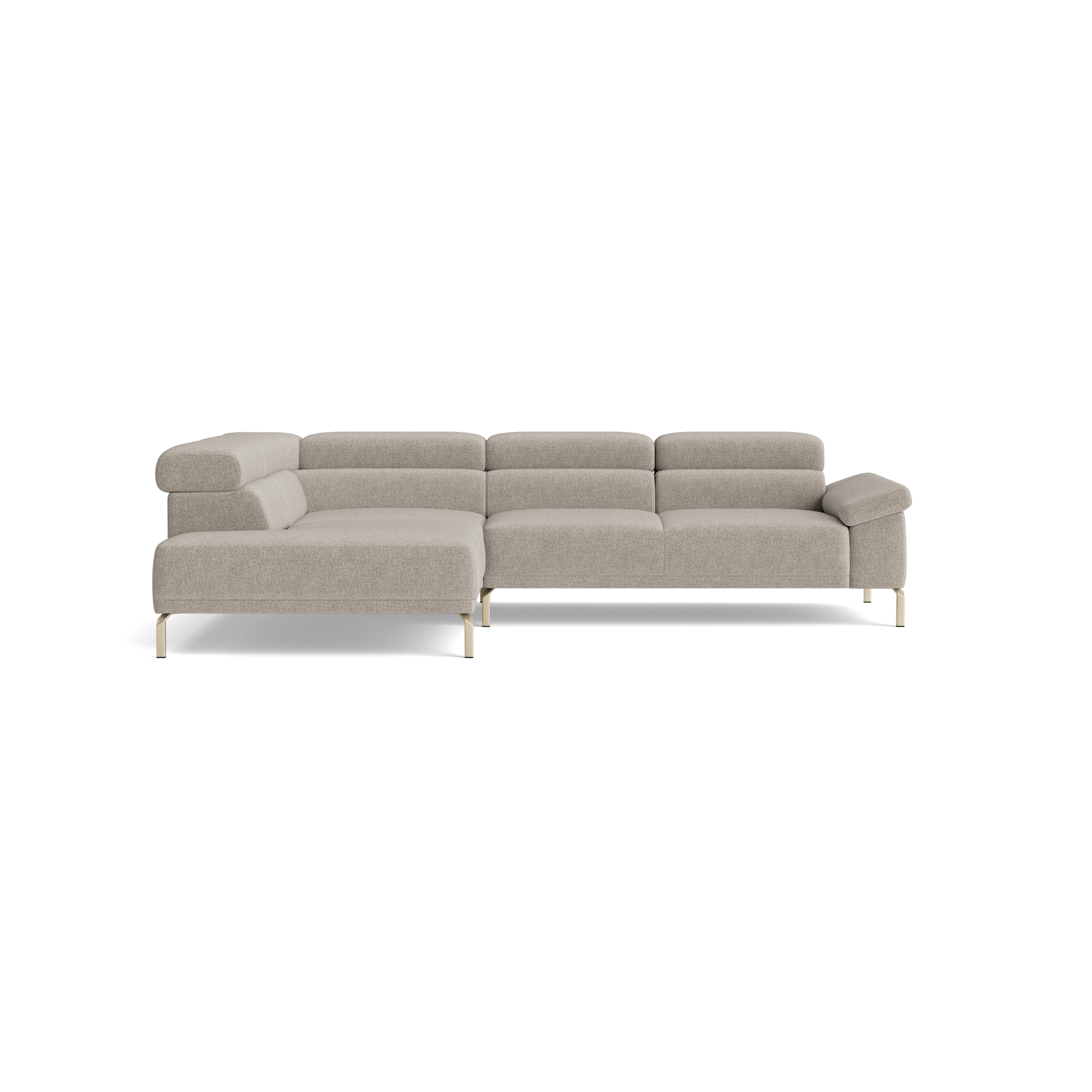 Ecksofa, Stoff greige - Bolonia