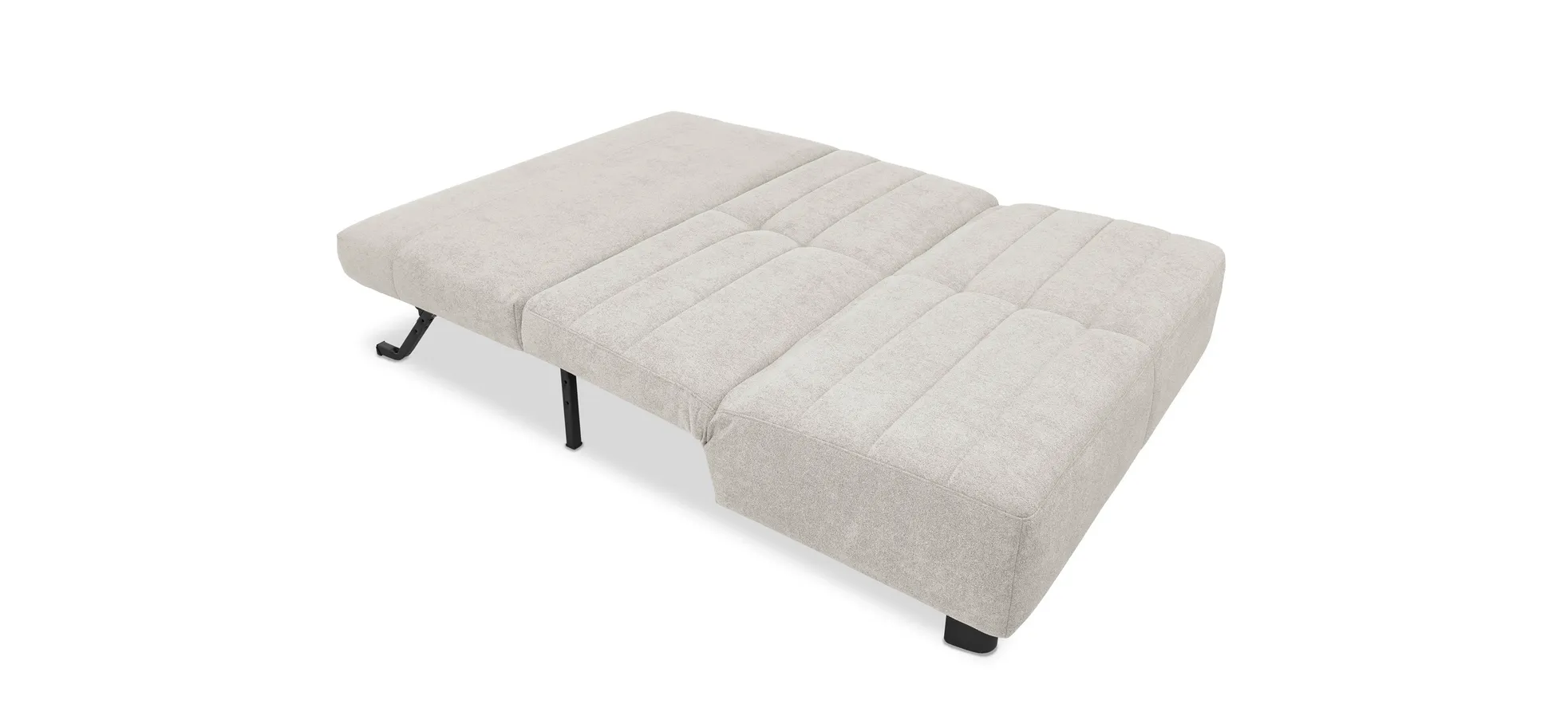  Faltsofa Easy - 2-Sitzer ohne Armlehne, ca. 140 cm inkl. Schlaffunktion, Stoff, Creme