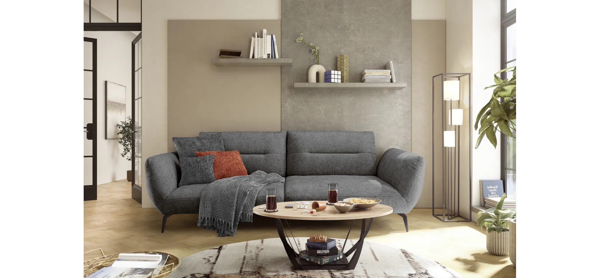 Couchtisch, Dekor Artisaneiche, 100 cm breit - Mirja