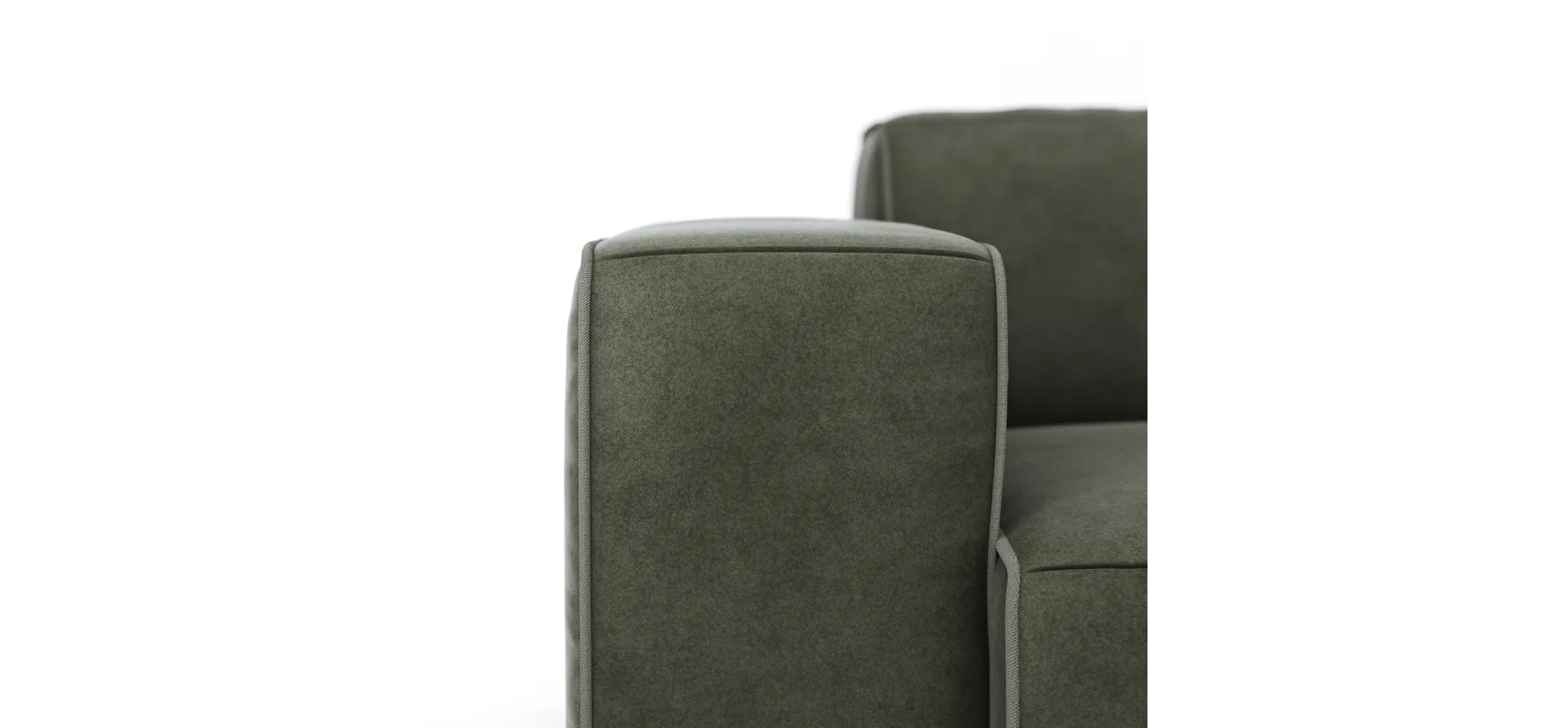 Sofa Elementos - 3 Sitzer, Stoff, Olive