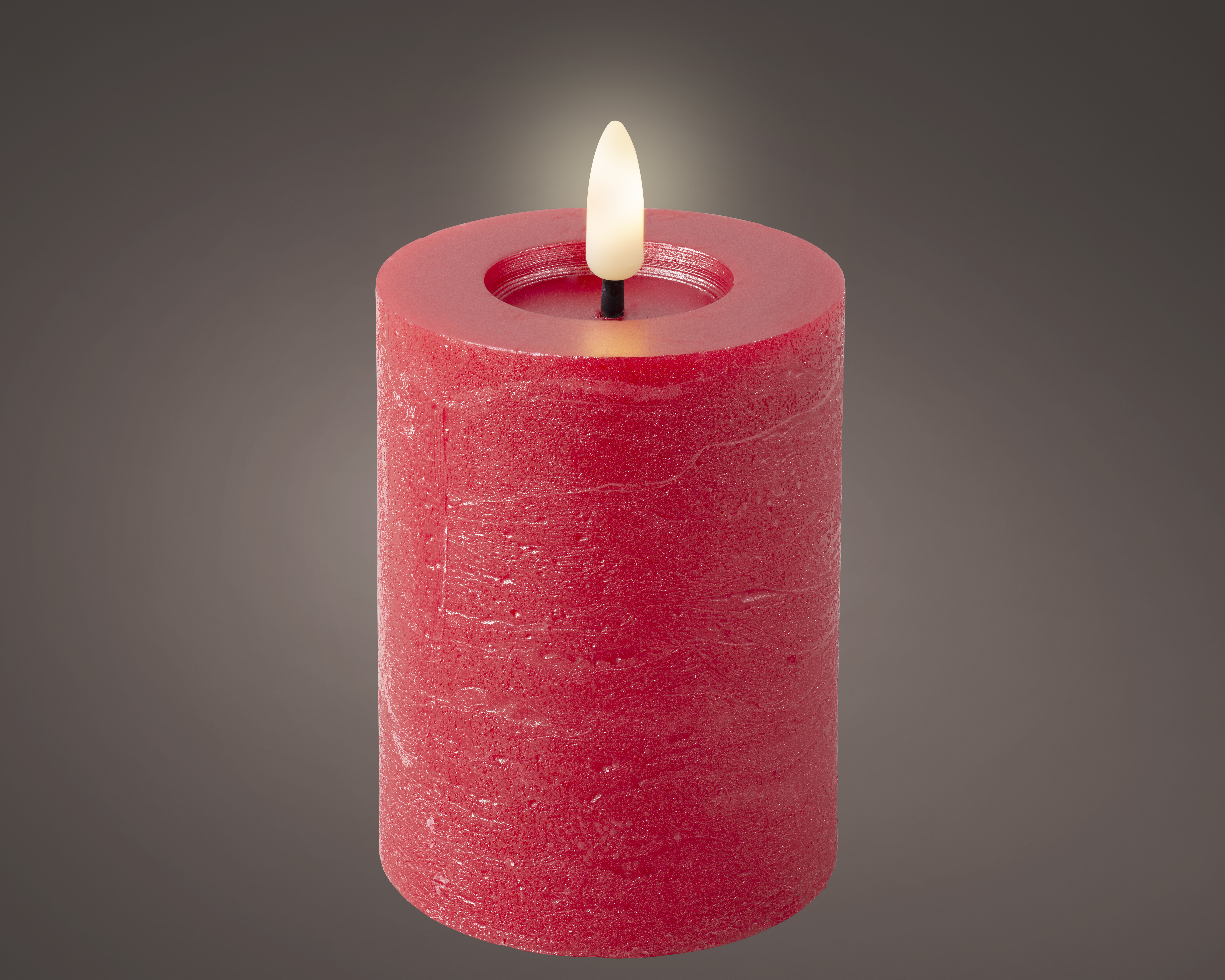 LED Kerze Wachs - rot, Ø7.00-H11.20cm-1L