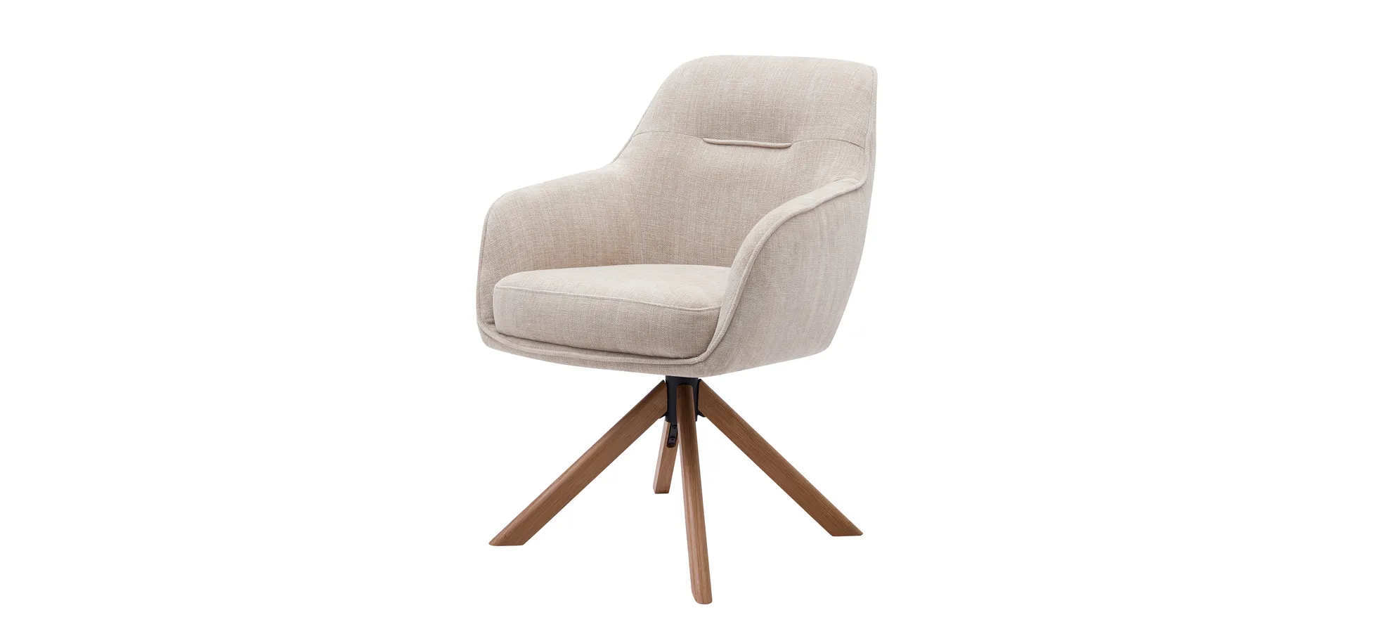 Armlehnstuhl, drehbar, Stoff Sand - Udela