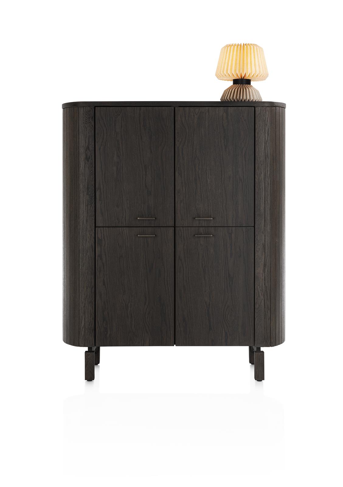 Highboard Eichenfurnier Basalt lackiert - Ravello