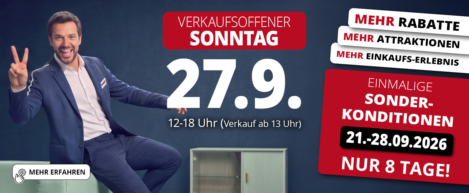 Einmaliger Sonderverkauf mit verkaufsoffenen Sonntag am 27.09.