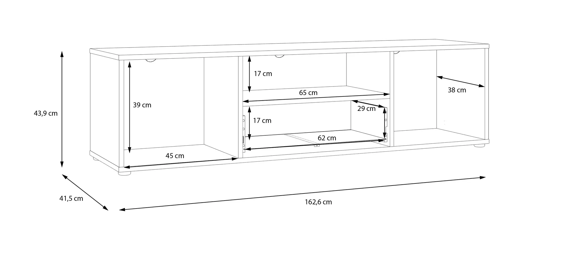 TV-Unterschrank, Black/Artisan Oak  - Floriss