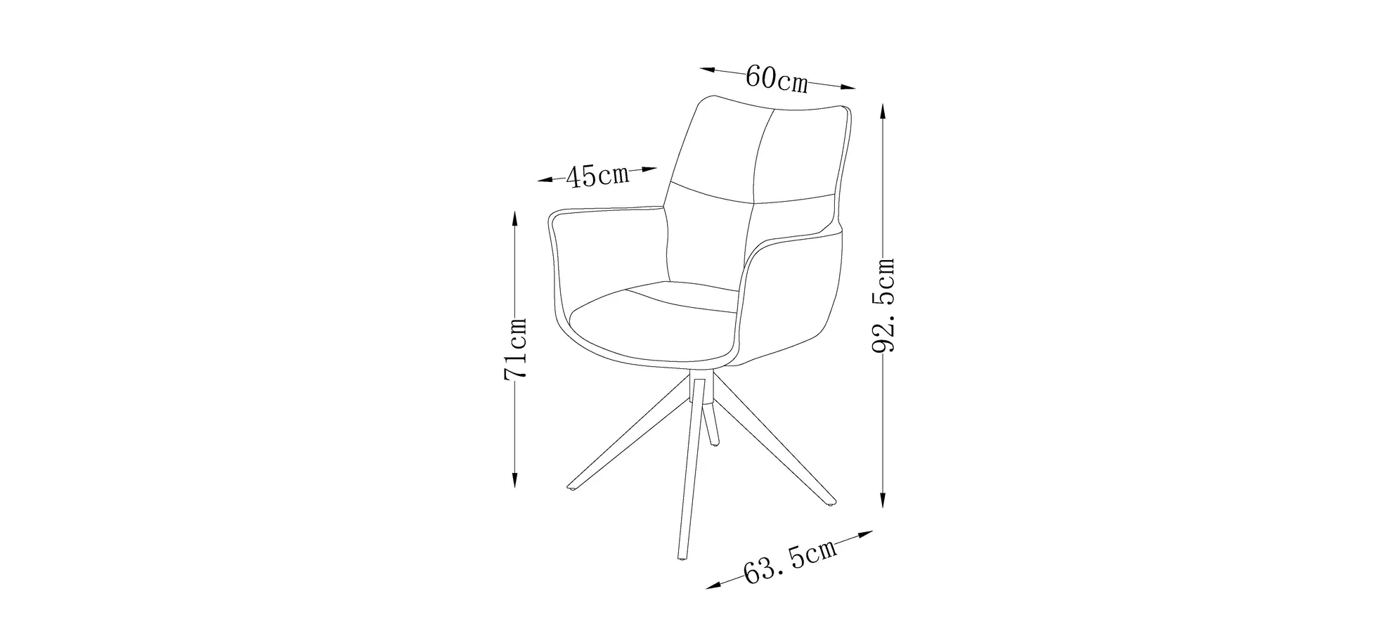 Armlehnstuhl, anthrazit - Milena