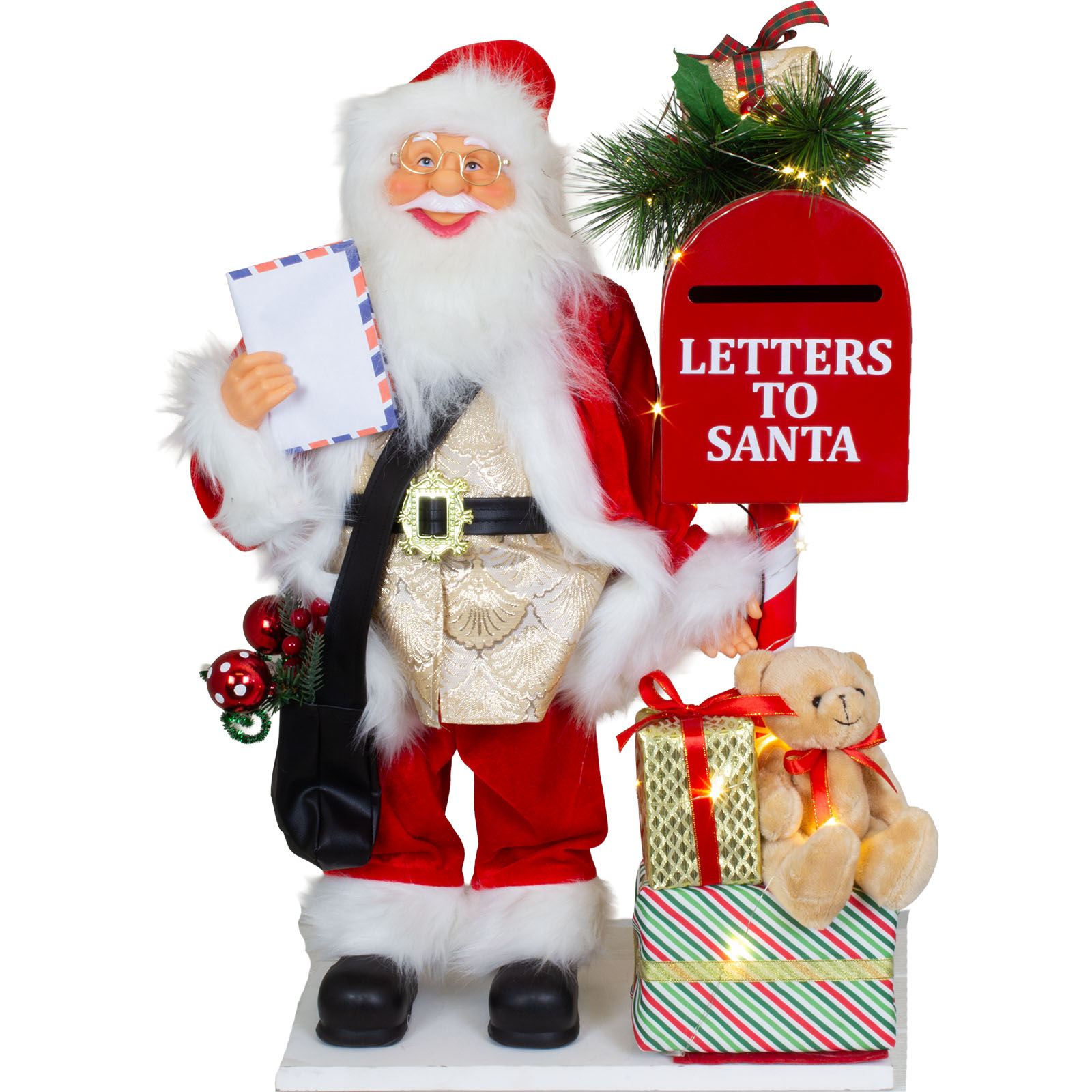 Weihnachtsmann/Briefkasten mit Animation - ca. 64x32x60cm