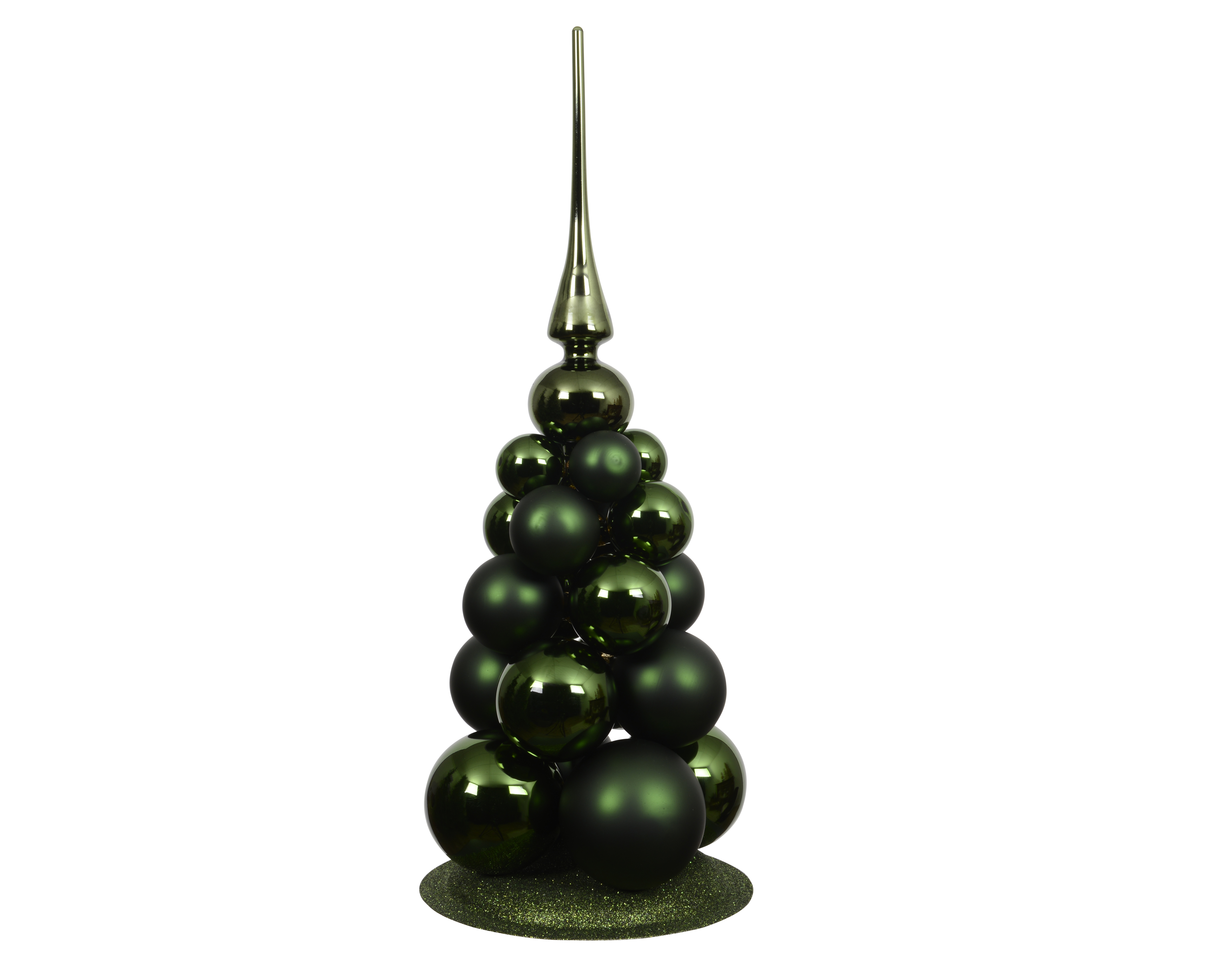 Kugelbaum - piniengrün, Glas, Ø4cm