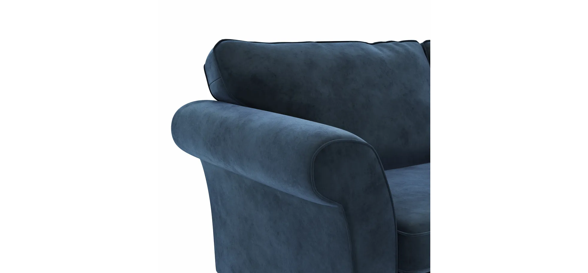 Sofa Brunswick Romantic - 3-Sitzer, Stoff, Dunkelblau