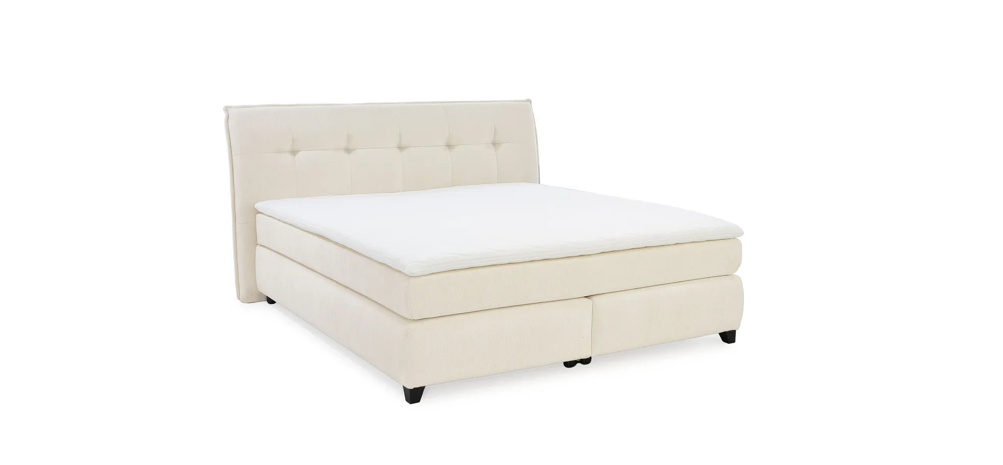 Boxspringbett JANKA MIX- Liegefläche ca. 180x200 cm, Stoff, Creme