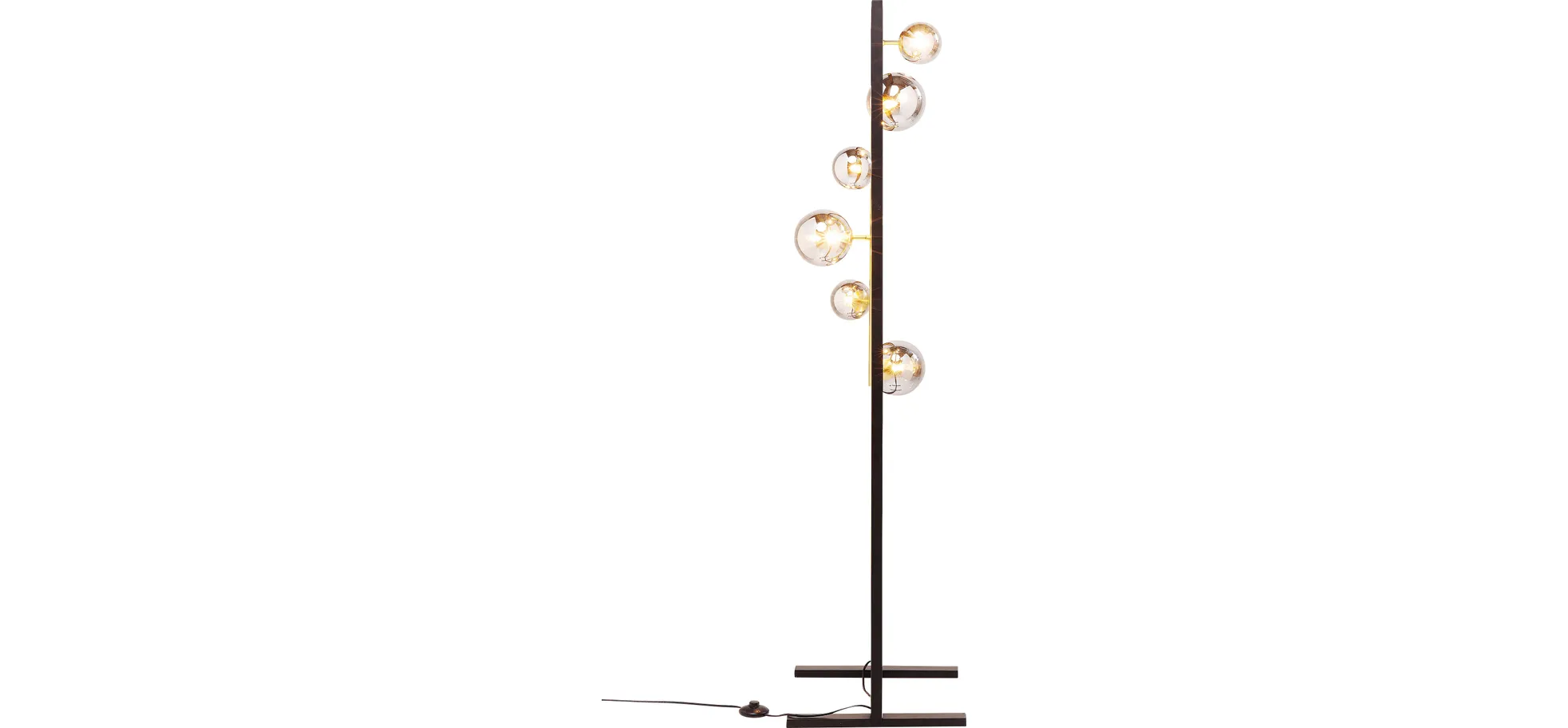 Stehleuchte- BH ca. 42X160 cm, Stahl, Pulverbeschichtet, Schwarz, Goldfarben