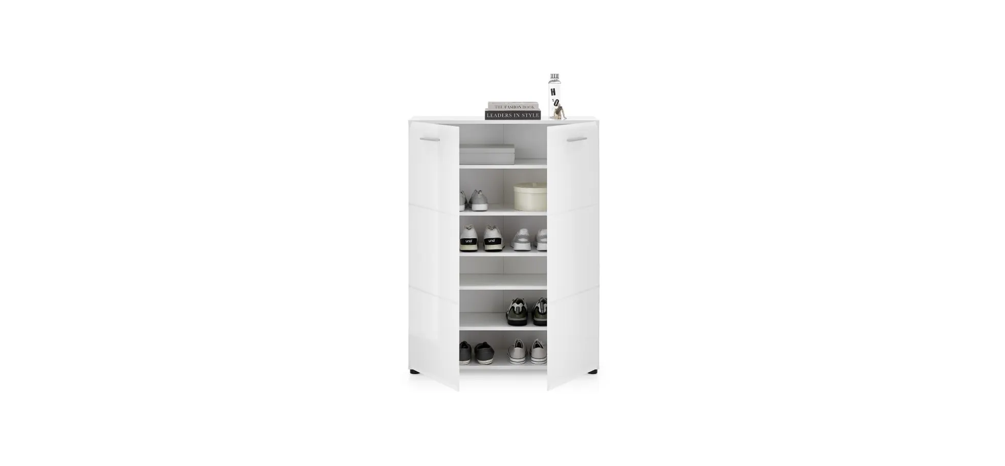 Schuhschrank, MDF weiß hochglanz - Werena