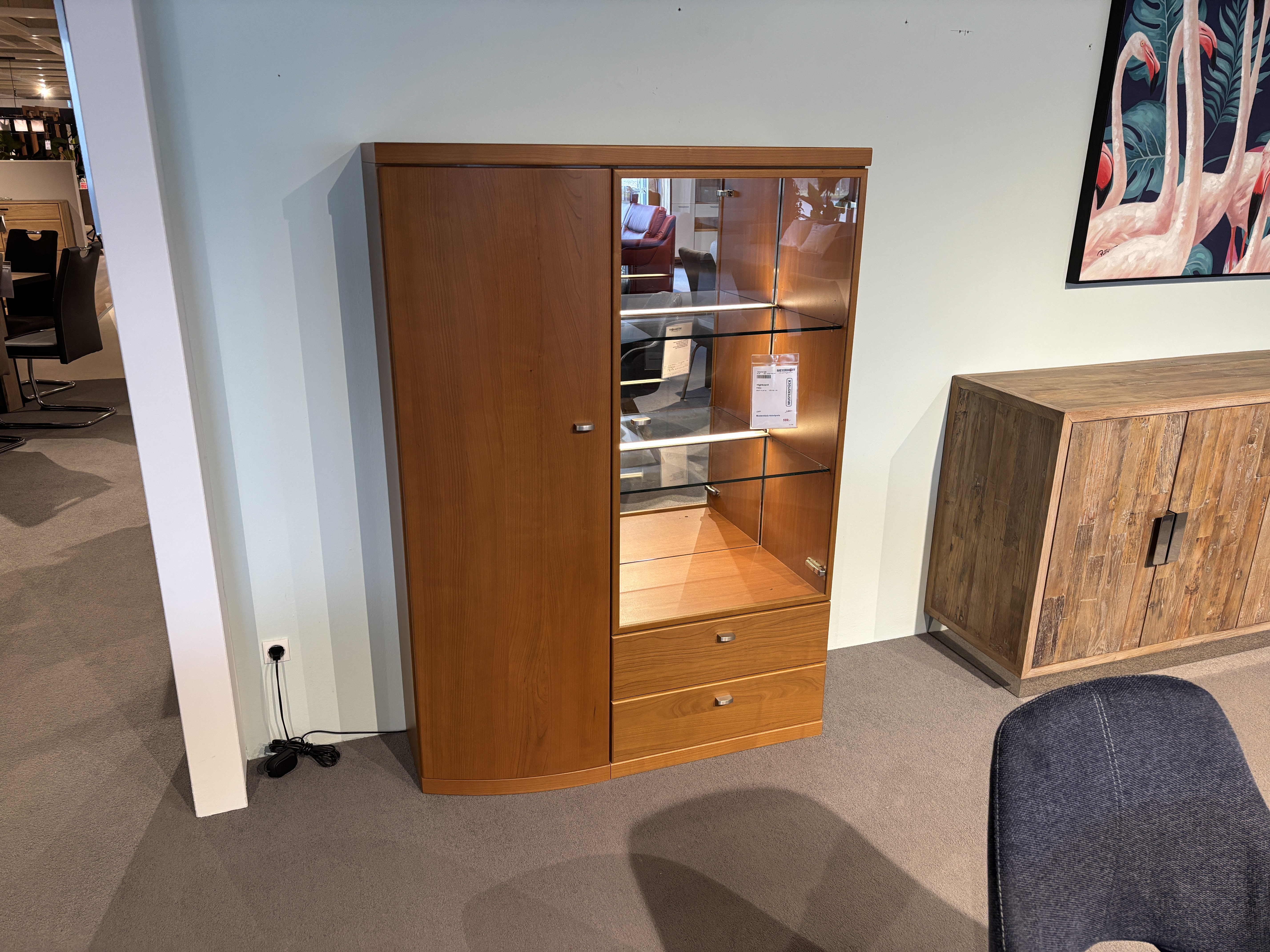 Highboard, Europäischer Kirschbaum furniert - Fidea