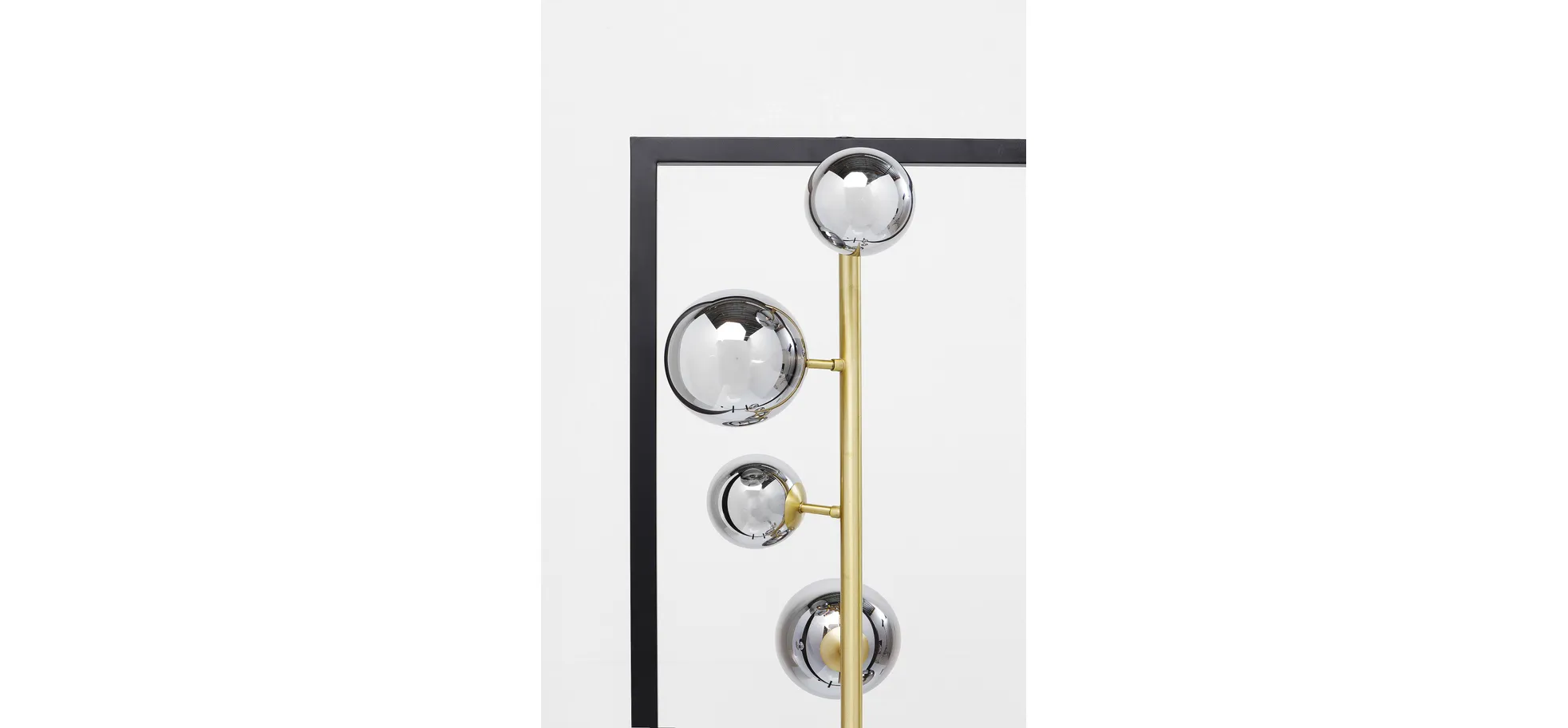 Stehleuchte- BH ca. 42X160 cm, Stahl, Pulverbeschichtet, Schwarz, Goldfarben