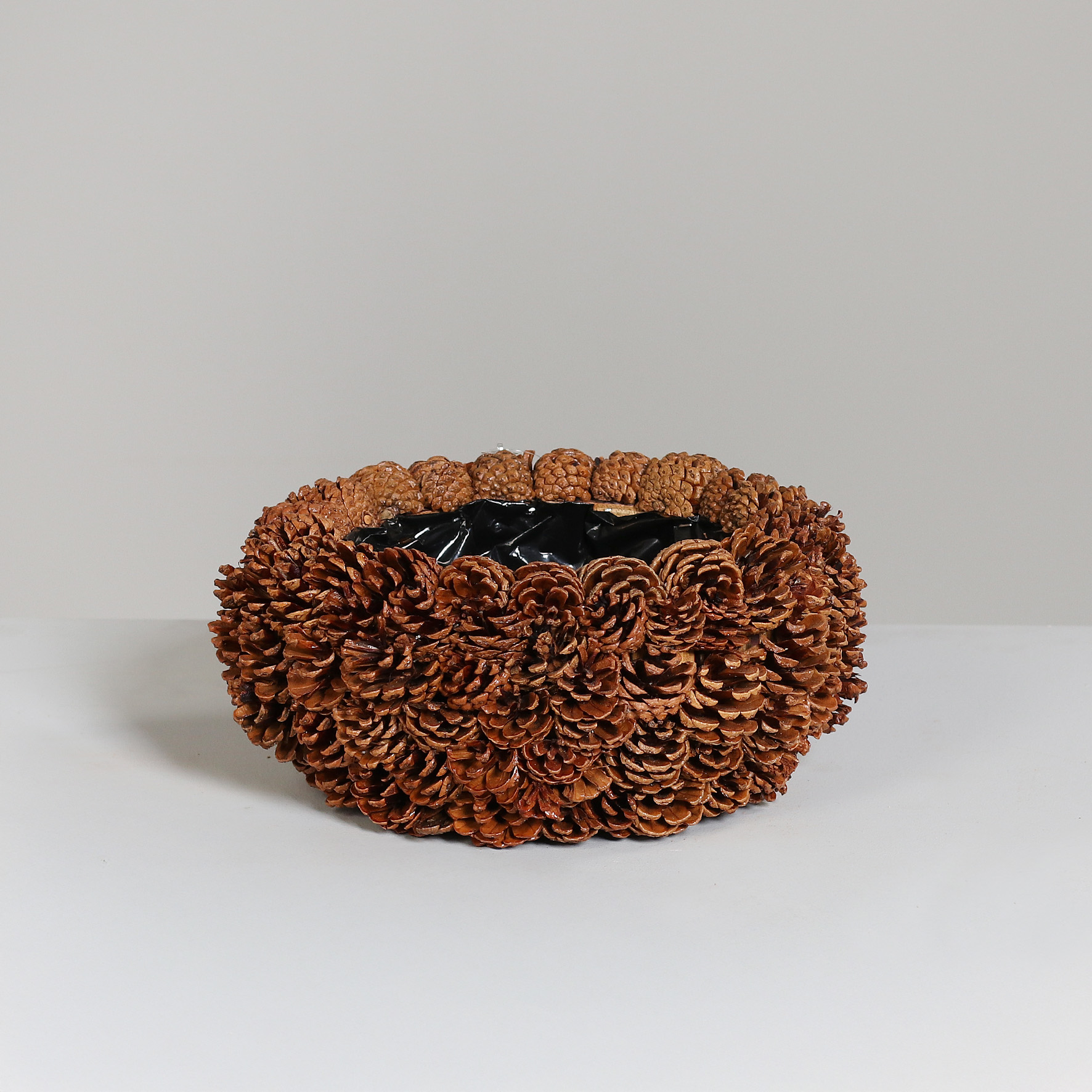 Pflanzschale aus Naturzapfen - inkl. Folie innen, 16 x 33 cm