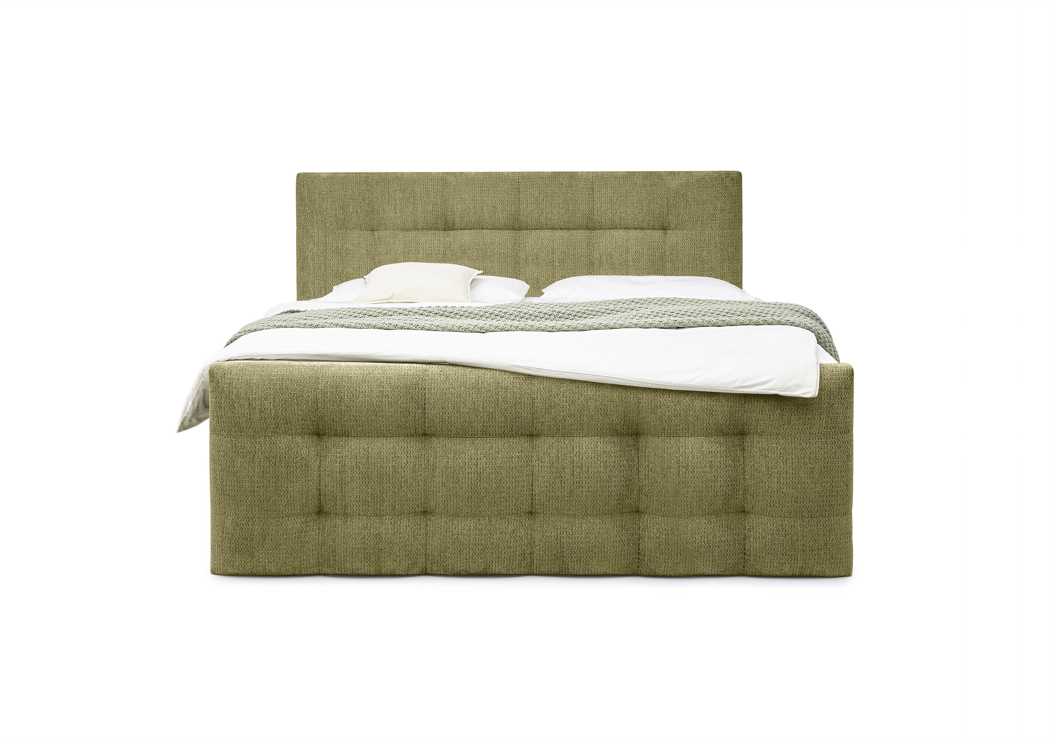 Boxspringbett, Stoff Grün - Sandrin I
