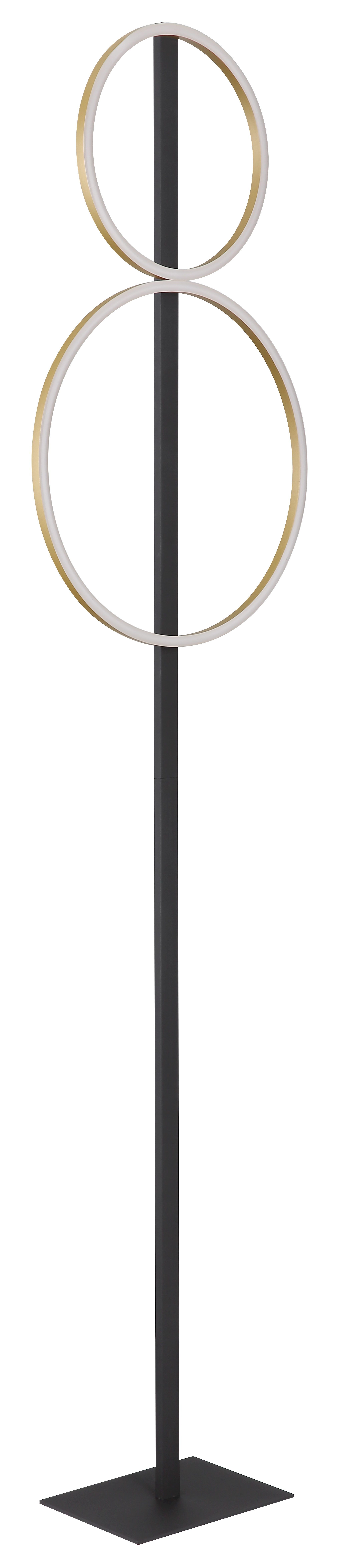 Stehleuchte LUFFY - LED, Schwarz Matt/Messing Matt, 66x39,4x5,3cm