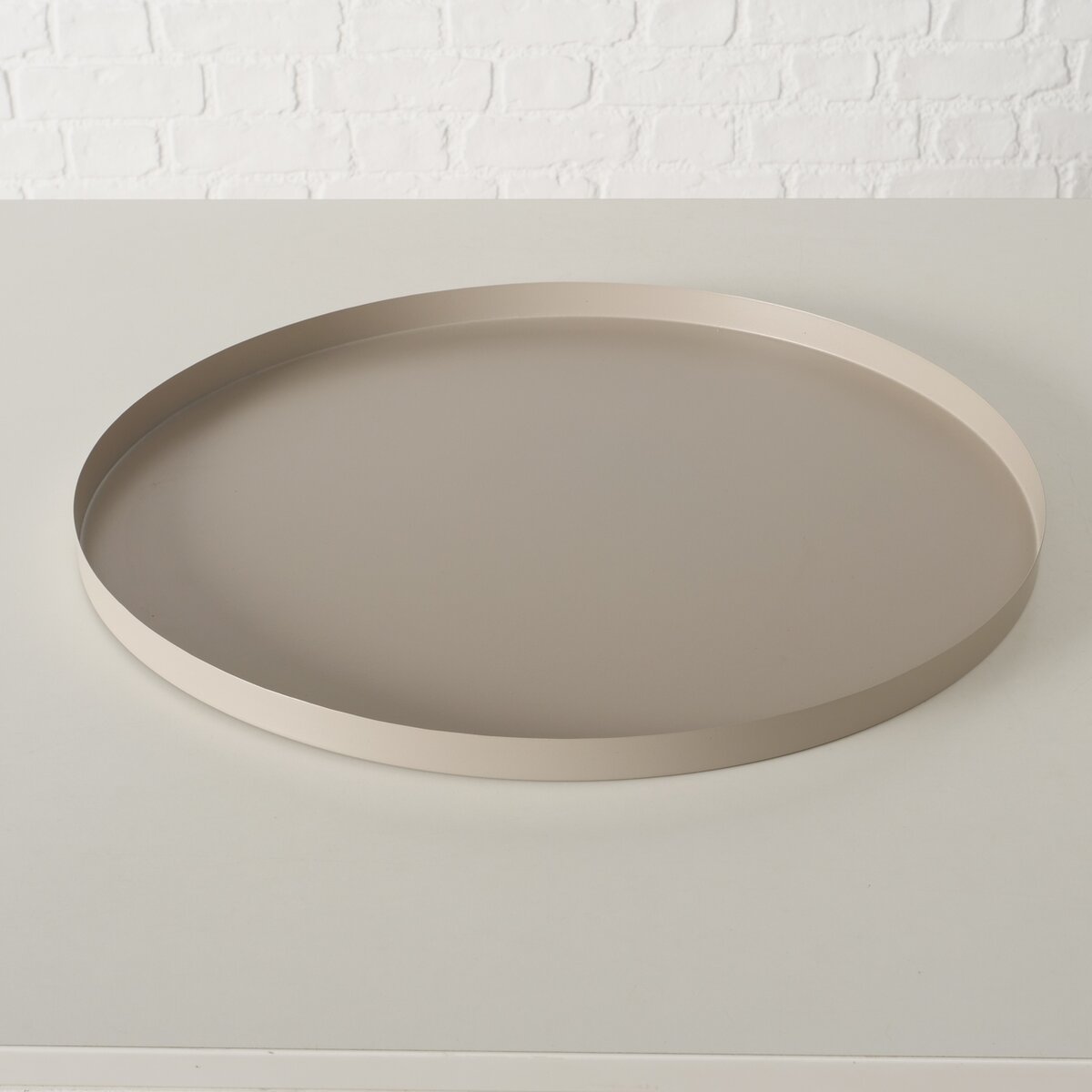 Tablett Rondella, Eisen pulverbesch., beige - ca. 40x40x2cm