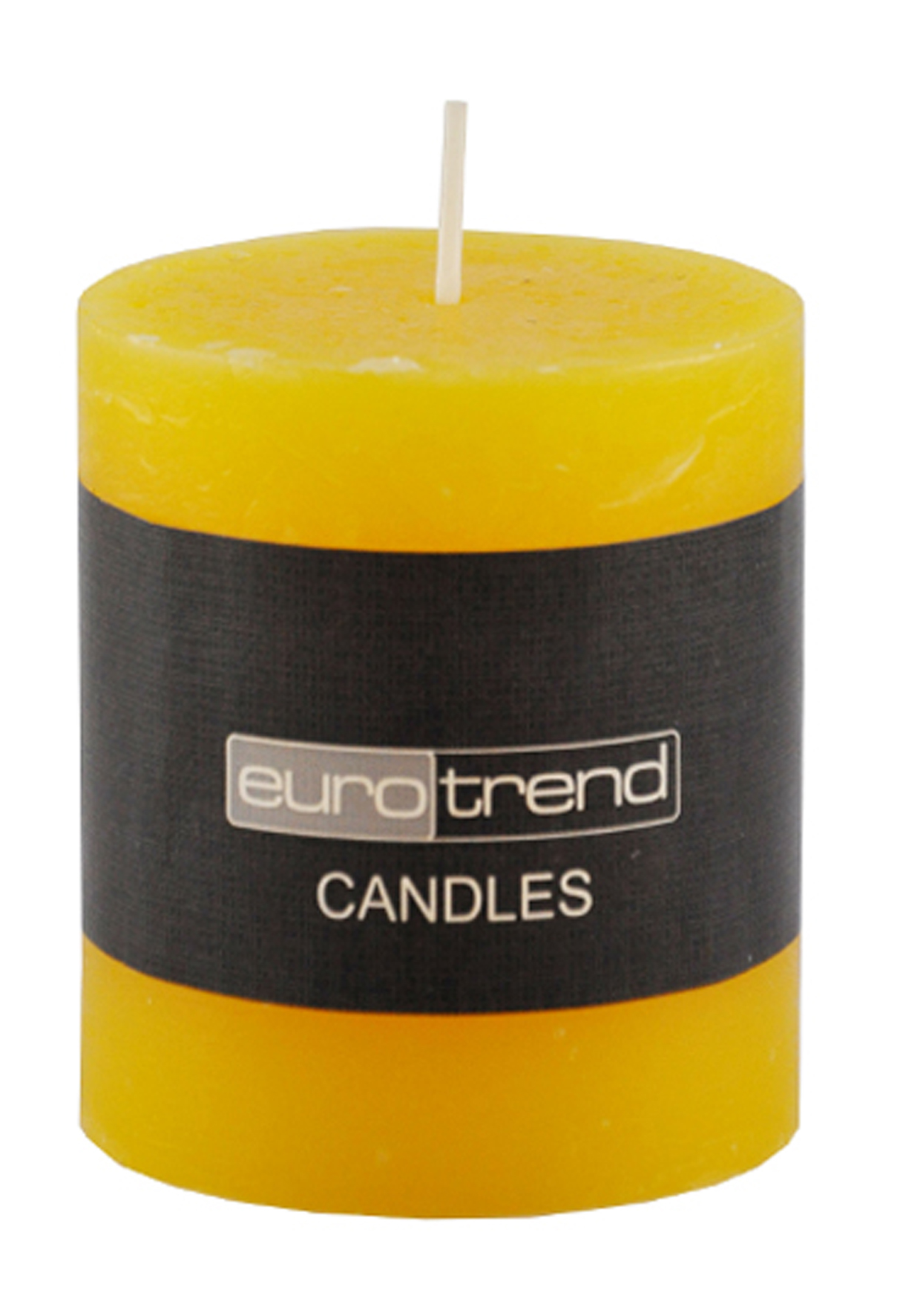 Cylinderkerze Rusti - gelb 6,8cm Ø, 19cm Hoch