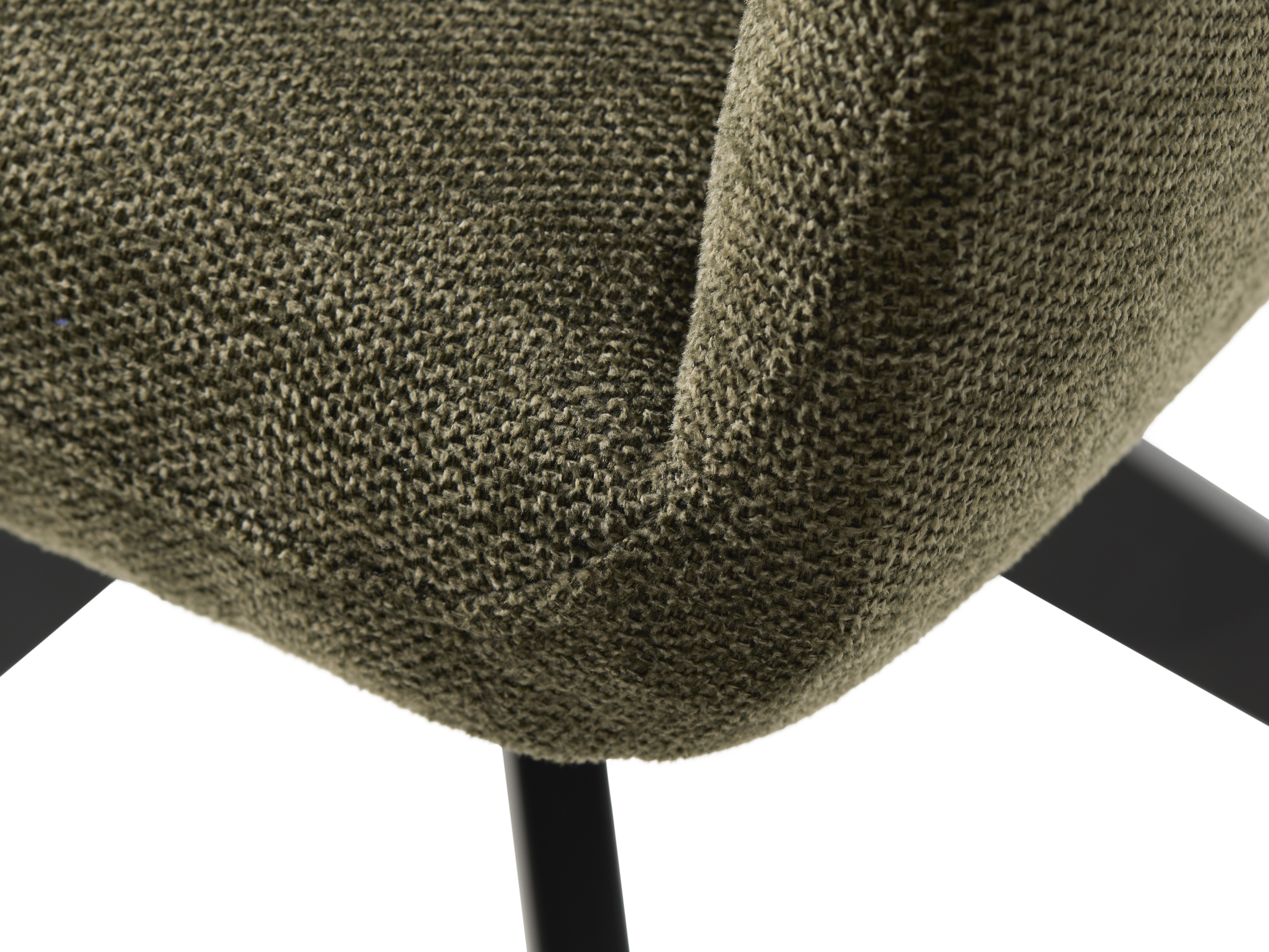 Armlehnstuhl, drehbar, Bouclé Olivgrün - Ulima