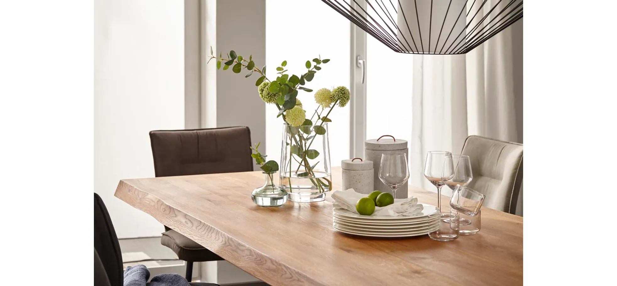 Esstisch Clifton - LB ca. 240x100 cm, Wildeiche massiv