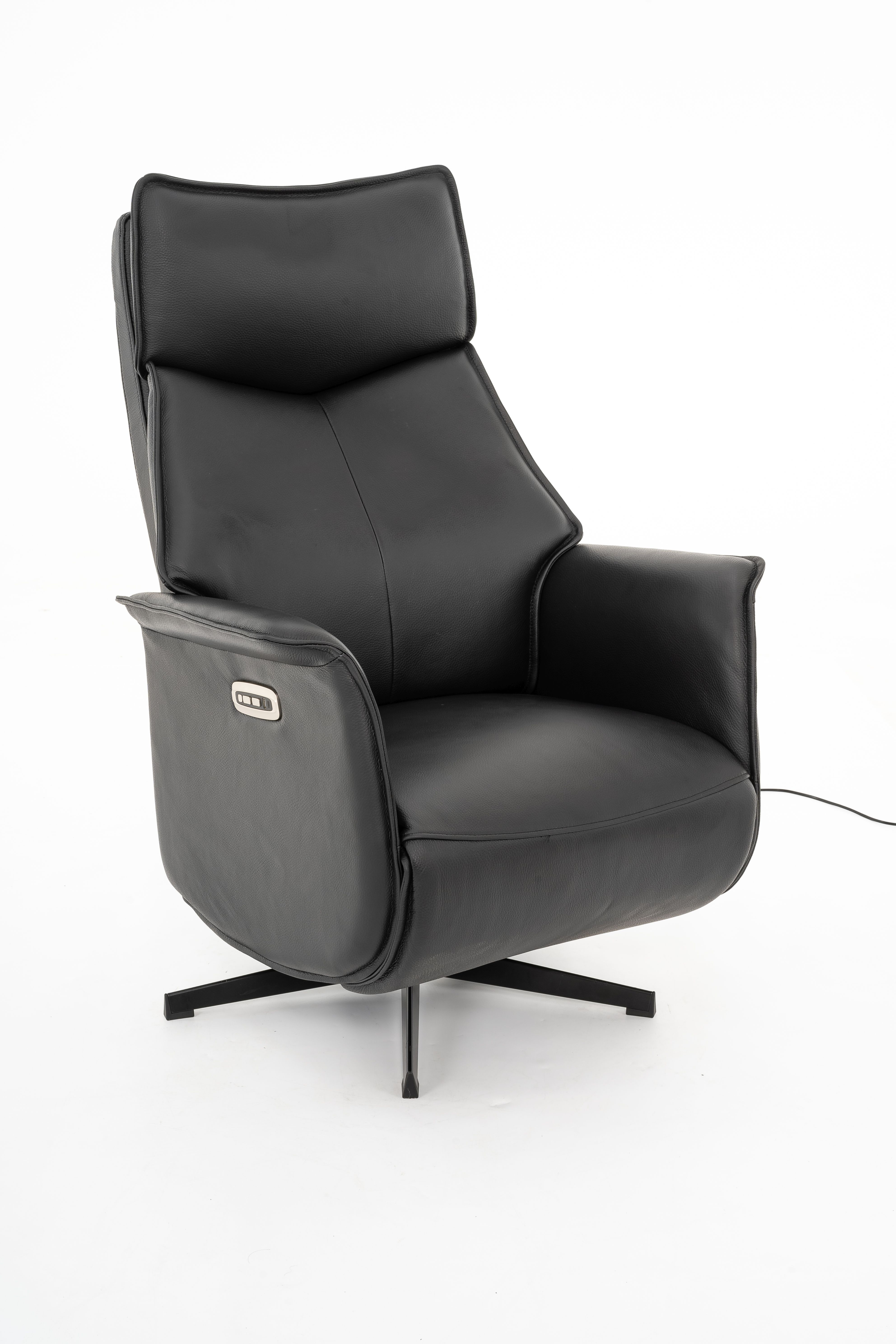 Relaxsessel, Leder schwarz - KS26 Fabrizia