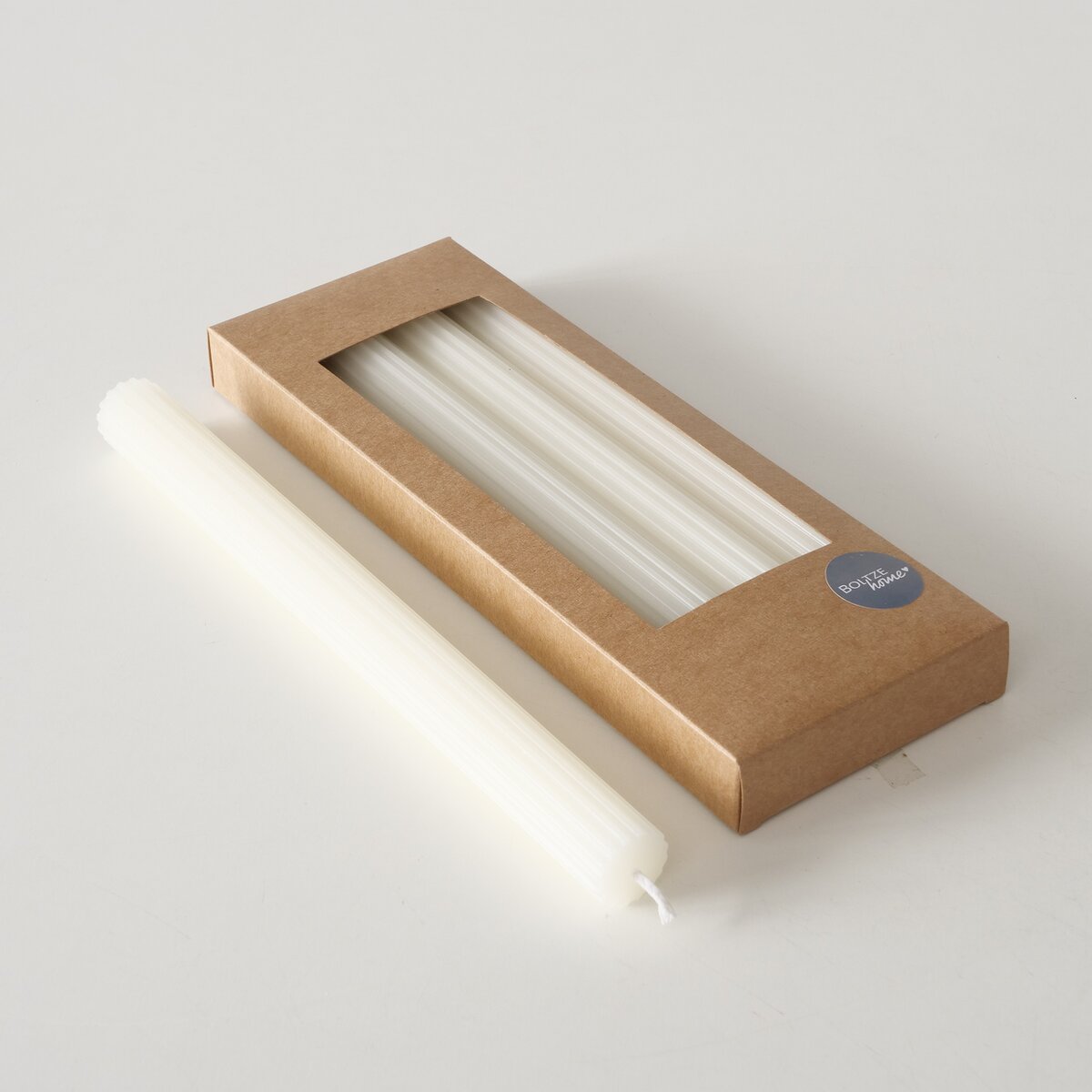 Stabkerze Classic, 4 tlg. - H 26,00 cm, Paraffin, weiß/creme