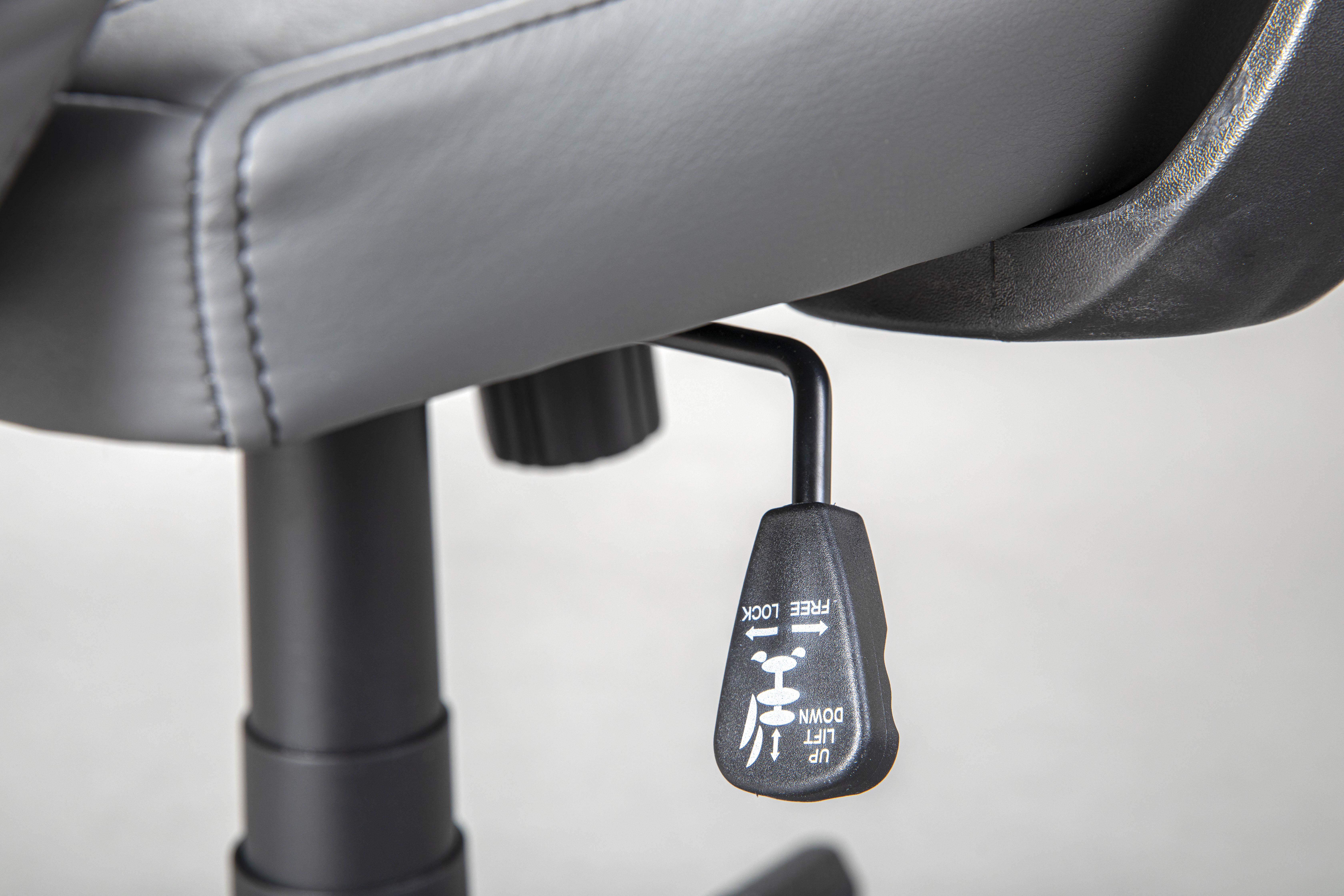 Drehstuhl, Kunstleder grau/schwarz - Lysander