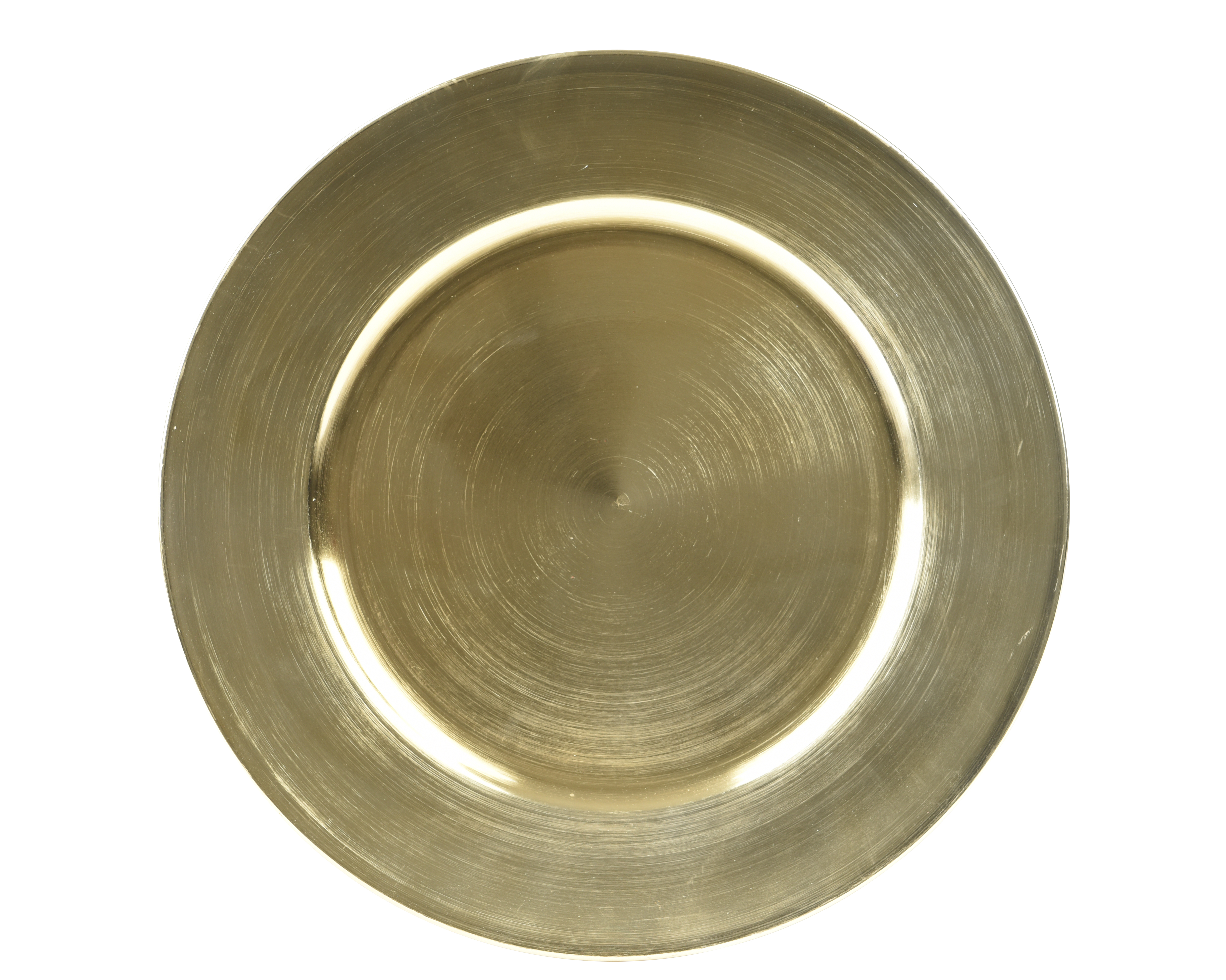 Dekoteller - gold, Plastik, Ø33-H1.5cm