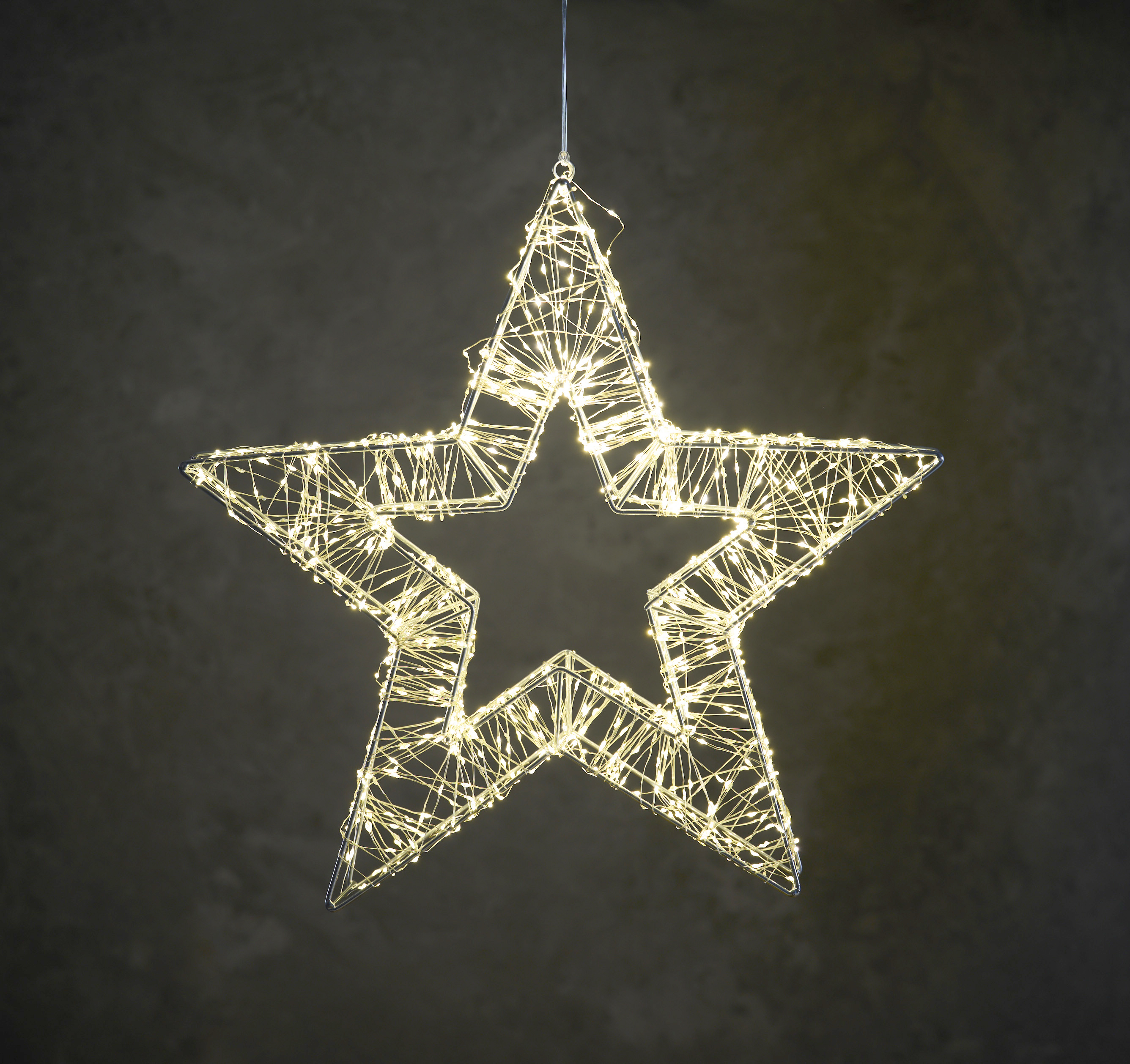 LED-Metallstern-3D 860 LED, H x 50 cm, mit Timer - 