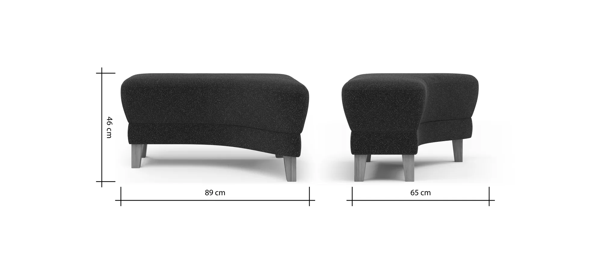 Hocker Stamford - gebogen, Rechts, LB ca. 89x65 cm, Stoff, Dunkelblau