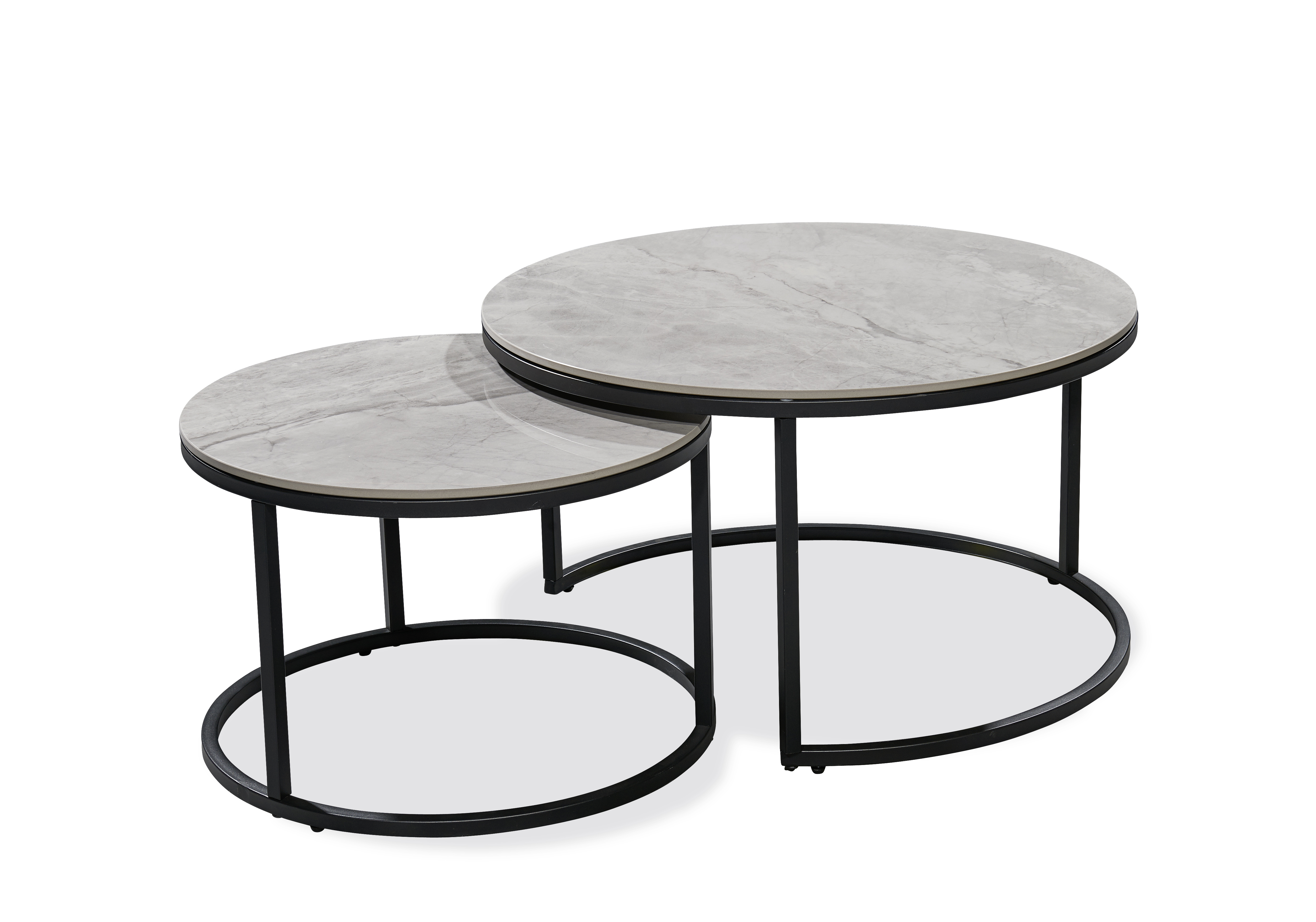 Couchtisch 2-er Set, grau/schwarz - MyStyle 1045