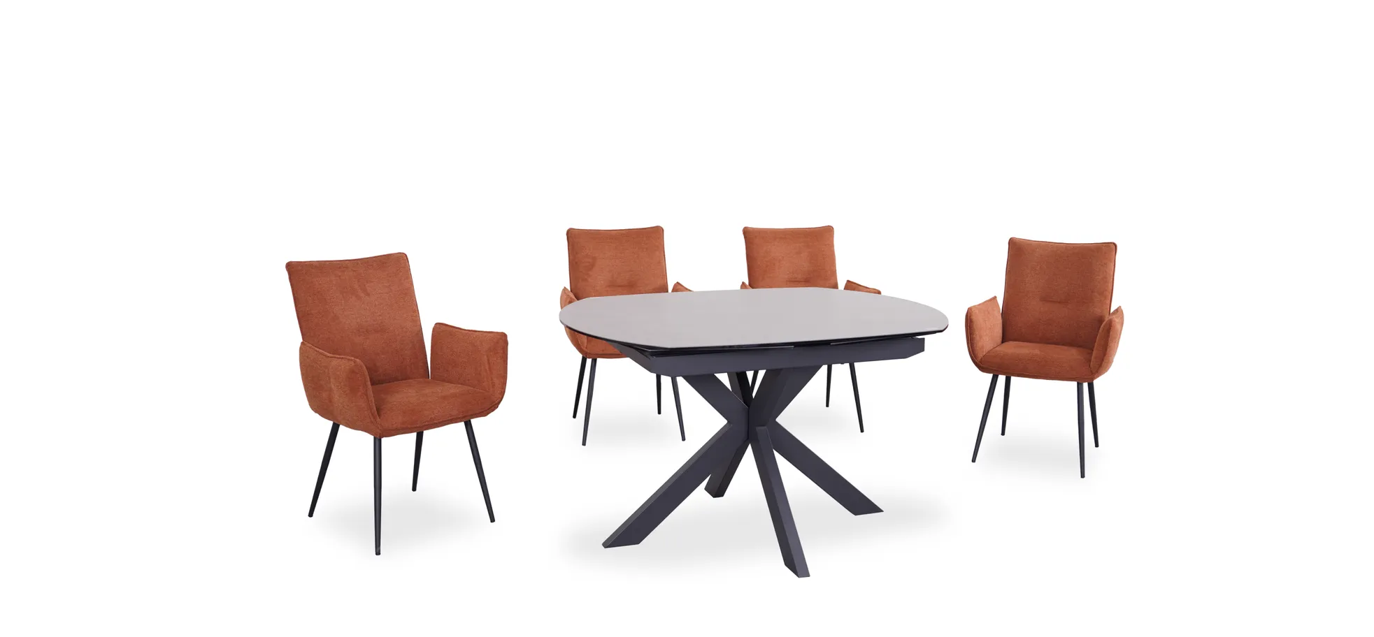 Vierfußstuhl mit Armlehnen, kupfer - Marcela Vierfußstuhl mit Armlehnen, kupfer - Marcela