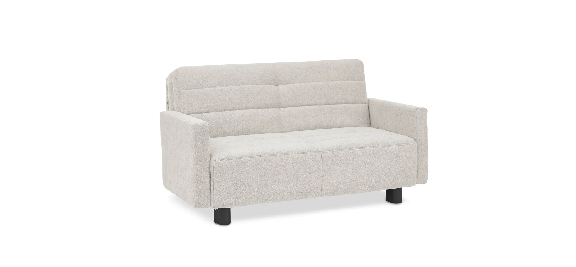  Faltsofa Easy - 2-Sitzer, ca. 140 cm inkl. Schlaffunktion/Topper/Armteil verstellbar, Stoff, Creme