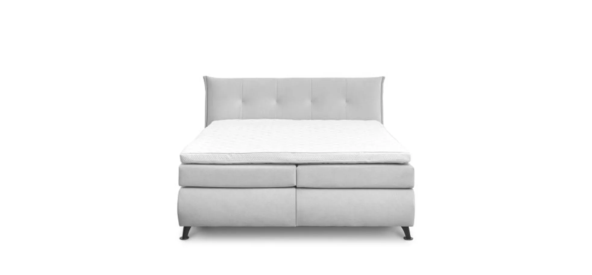 Boxspringbett HAROA- Liegefläche ca. 180x200 cm, Stoff, Hellgrau, TFK H4/TFK H4