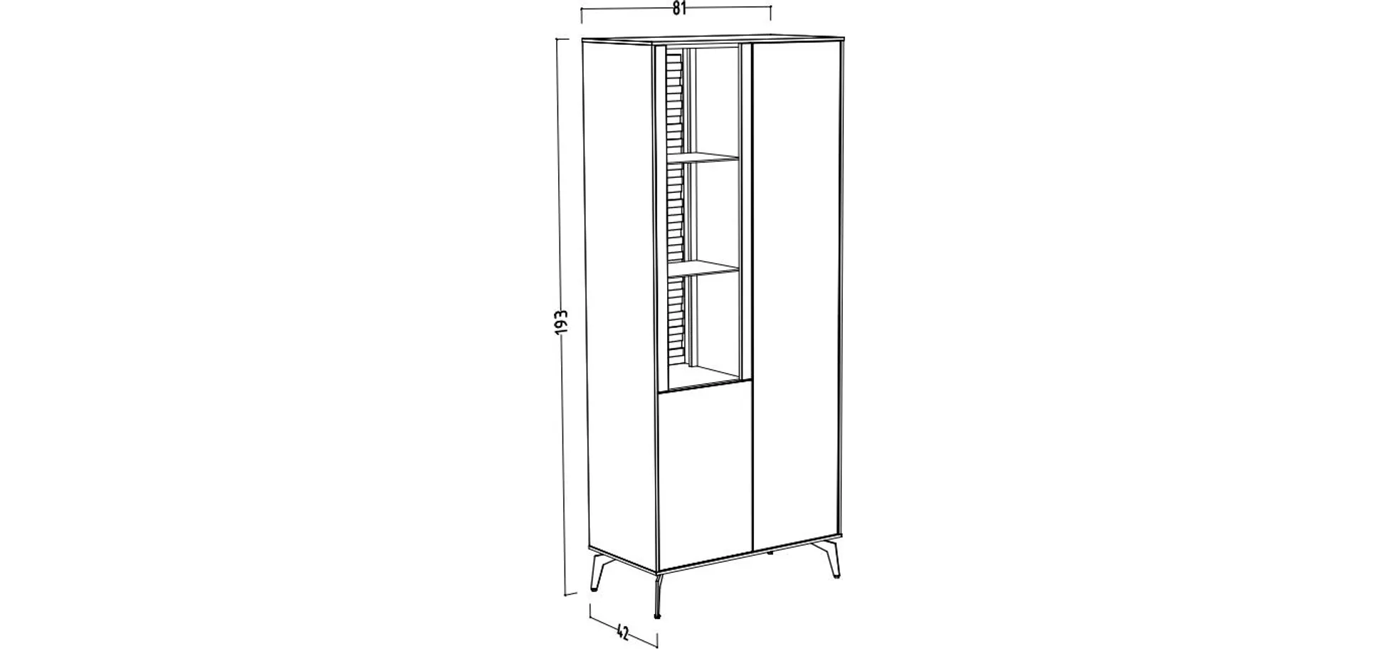 Vitrine - B ca. 81 cm, Weiß, Asteiche, Schwarz Vitrine - B ca. 81 cm, Weiß, Asteiche, Schwarz