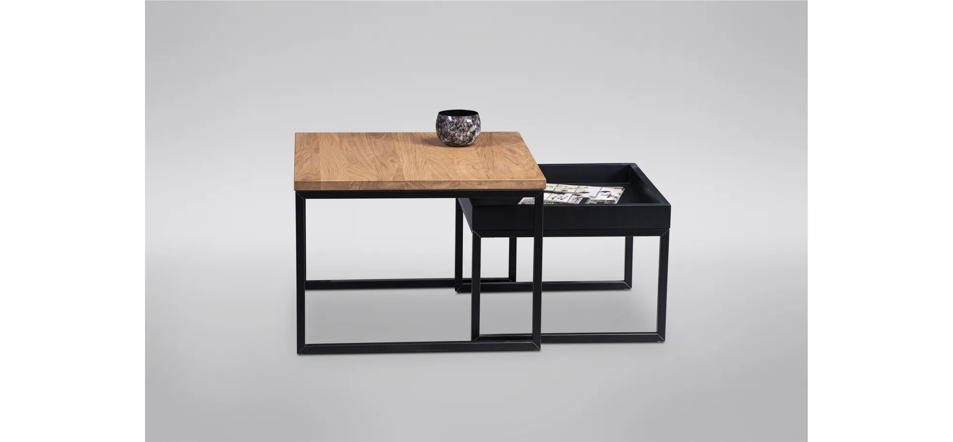 Couchtisch, Kernbuche massiv schwarz - Mirja